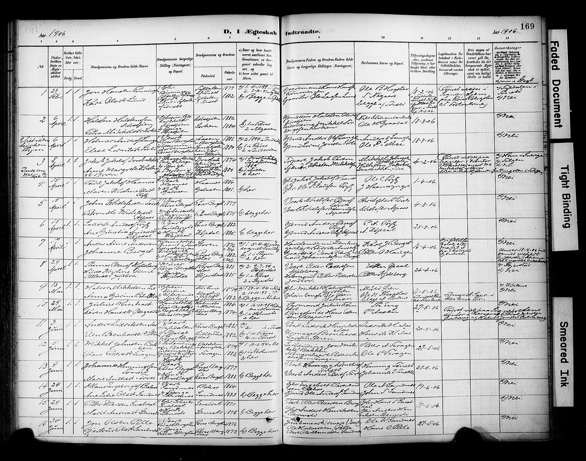Ministerialprotokoller, klokkerbøker og fødselsregistre - Sør-Trøndelag, AV/SAT-A-1456/681/L0936: Ministerialbok nr. 681A14, 1899-1908, s. 169