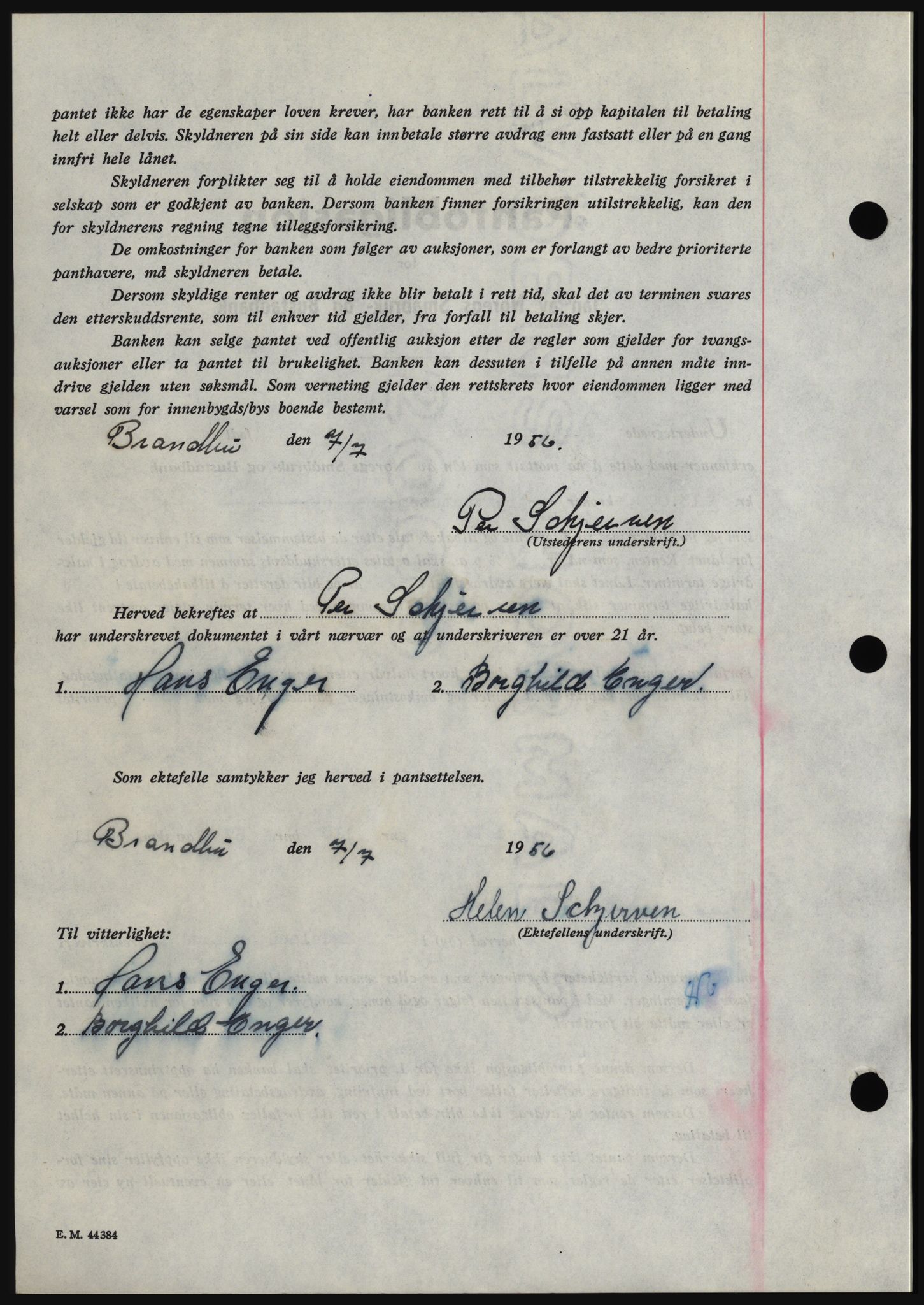 Hadeland og Land tingrett, SAH/TING-010/H/Hb/Hbc/L0034: Pantebok nr. B34, 1956-1956, Dagboknr: 1833/1956