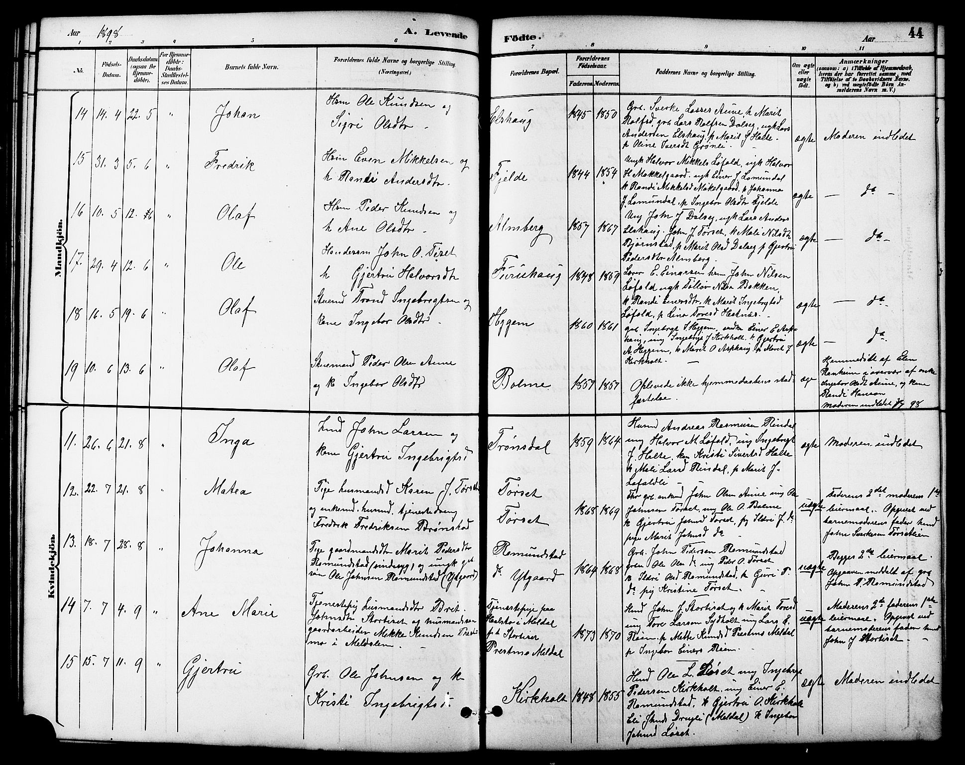 Ministerialprotokoller, klokkerbøker og fødselsregistre - Møre og Romsdal, SAT/A-1454/598/L1078: Klokkerbok nr. 598C03, 1892-1909, s. 44