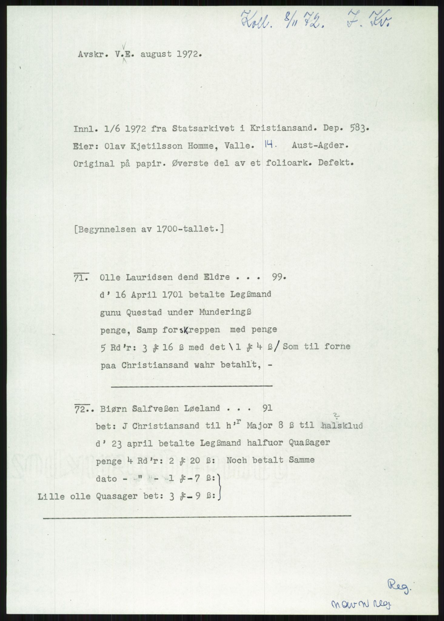 Samlinger til kildeutgivelse, Diplomavskriftsamlingen, RA/EA-4053/H/Ha, s. 2519