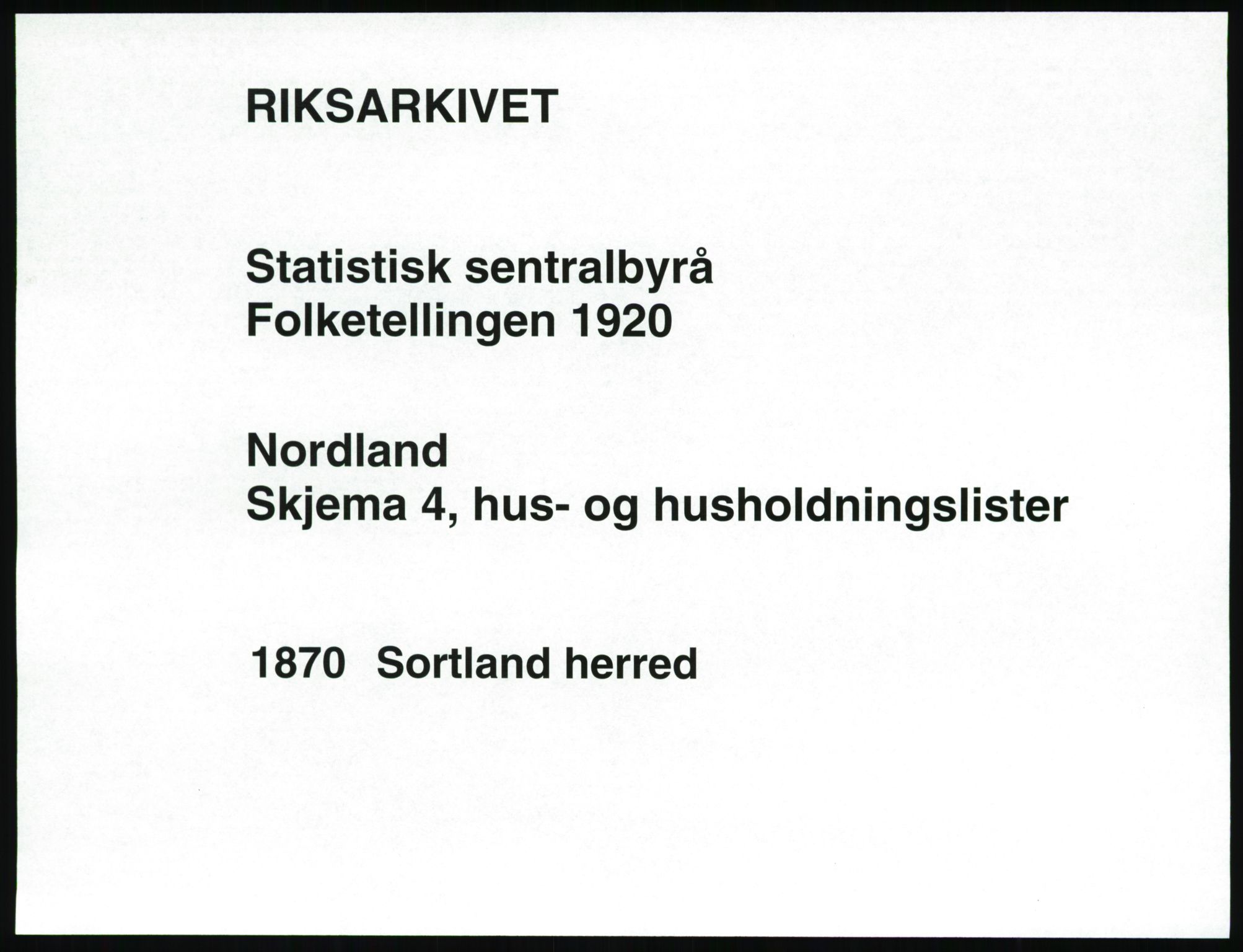 SAT, Folketelling 1920 for 1870 Sortland herred, 1920, s. 56