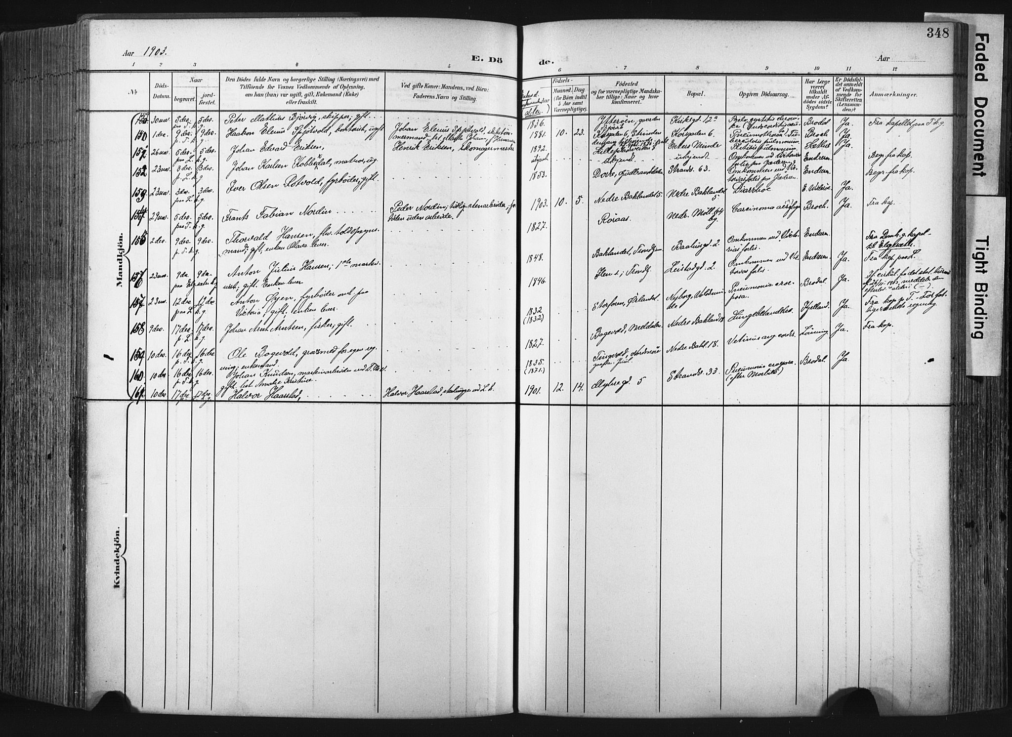 Ministerialprotokoller, klokkerbøker og fødselsregistre - Sør-Trøndelag, SAT/A-1456/604/L0201: Ministerialbok nr. 604A21, 1901-1911, s. 348