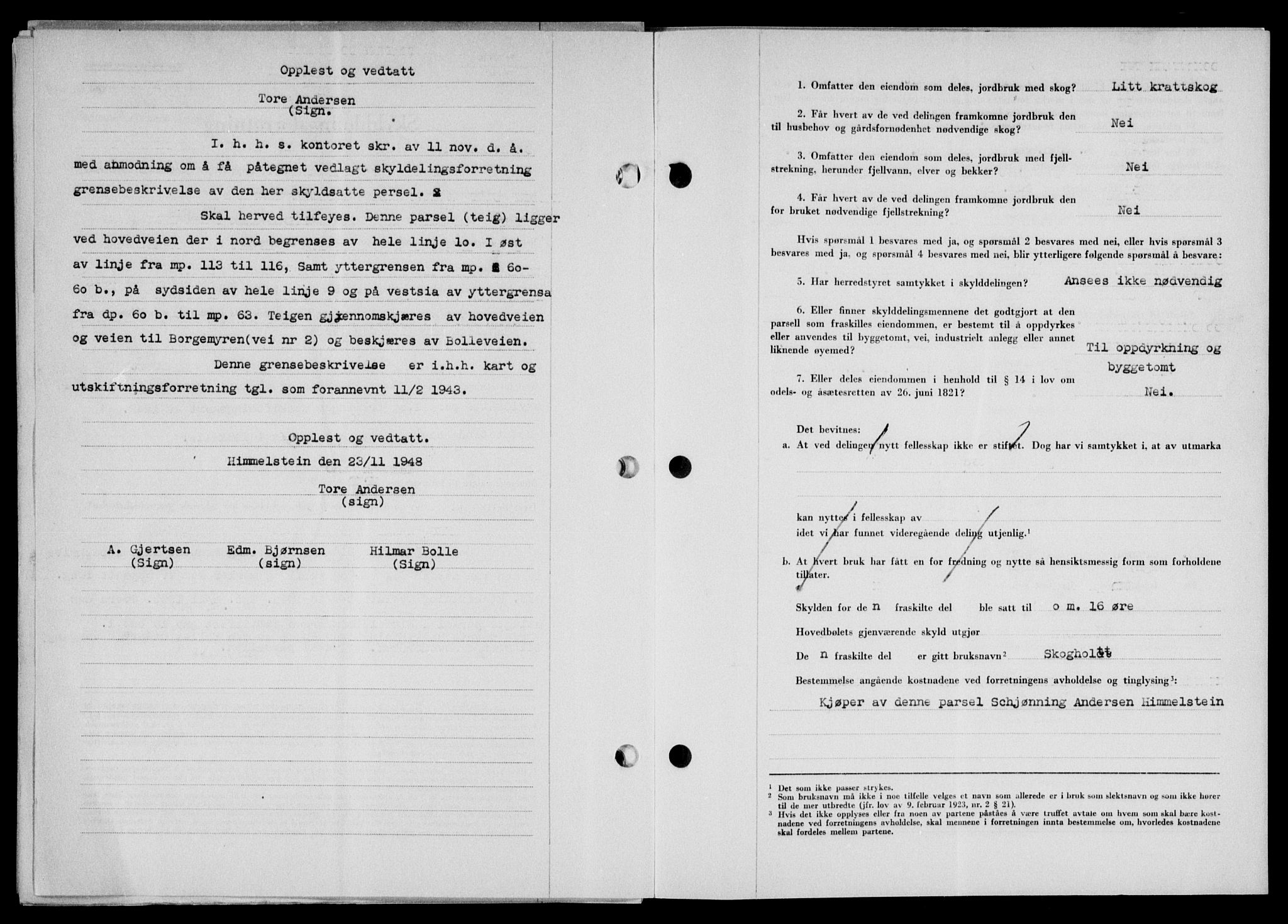 Lofoten sorenskriveri, SAT/A-0017/1/2/2C/L0019a: Pantebok nr. 19a, 1948-1948, Dagboknr: 2716/1948