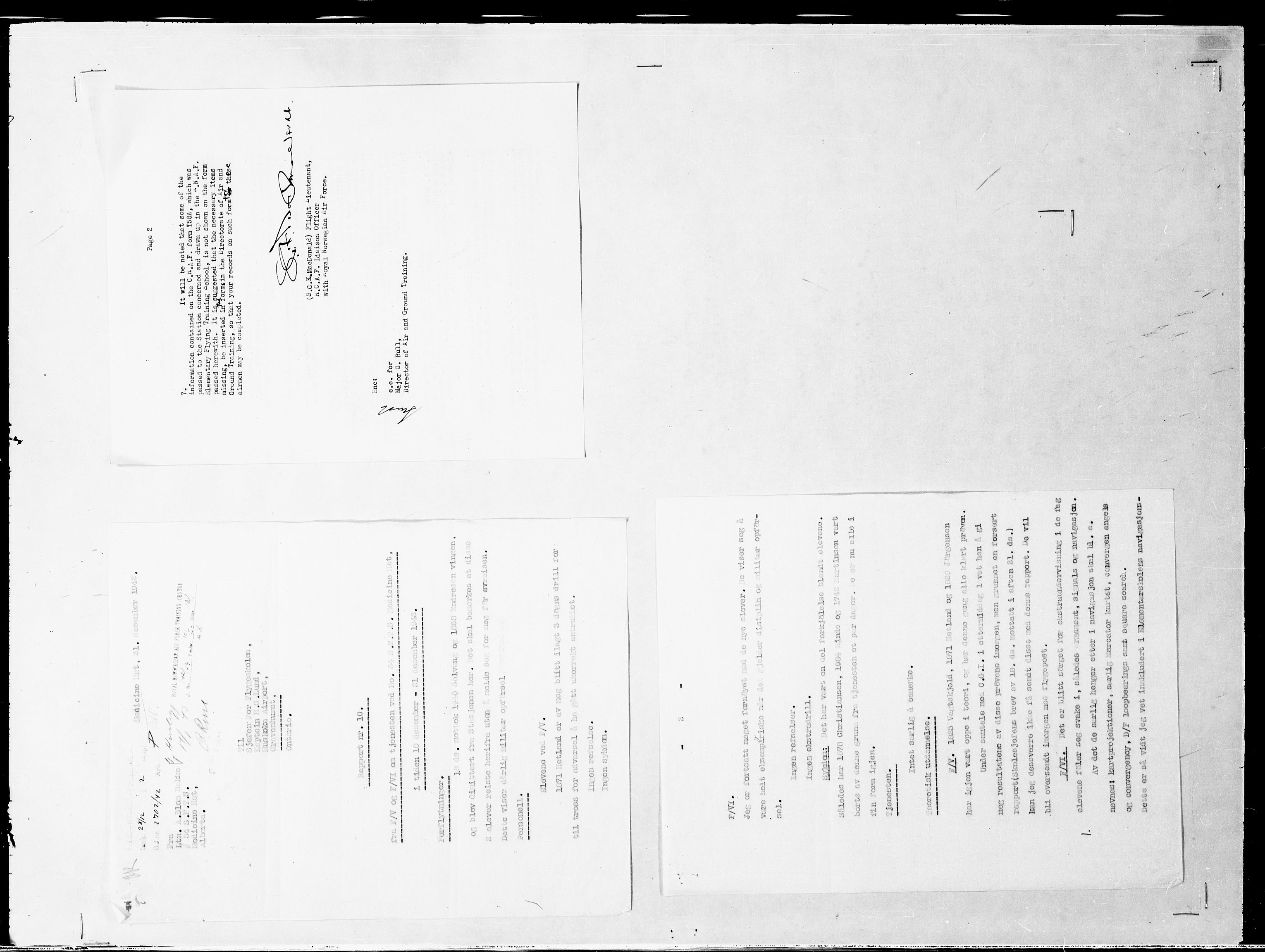 Forsvaret, Flyvåpnenes treningsleir 1940-1945, AV/RA-RAFA-3974/V/L0044: Ekspedisjonskontoret.
10.  Utdannelse, undervisning/11.  Reglementer, instrukser m.v., 1940-1945