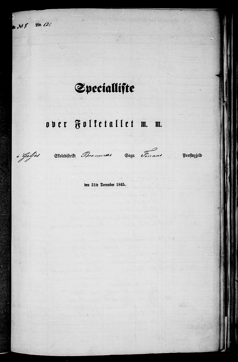 RA, Folketelling 1865 for 1218P Finnås prestegjeld, 1865, s. 96
