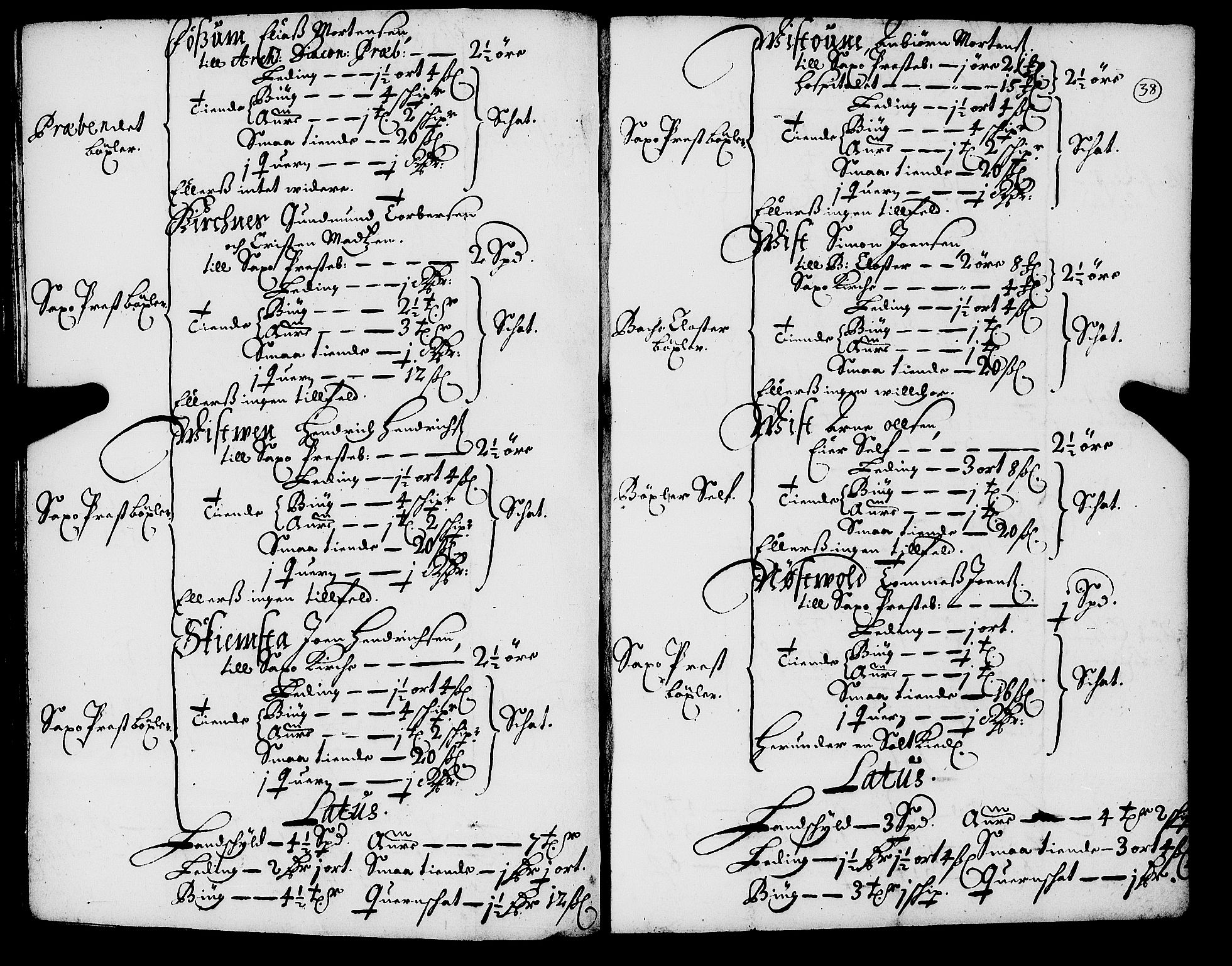 Rentekammeret inntil 1814, Realistisk ordnet avdeling, AV/RA-EA-4070/N/Nb/Nba/L0055: Inderøy len, 1668, s. 37b-38a