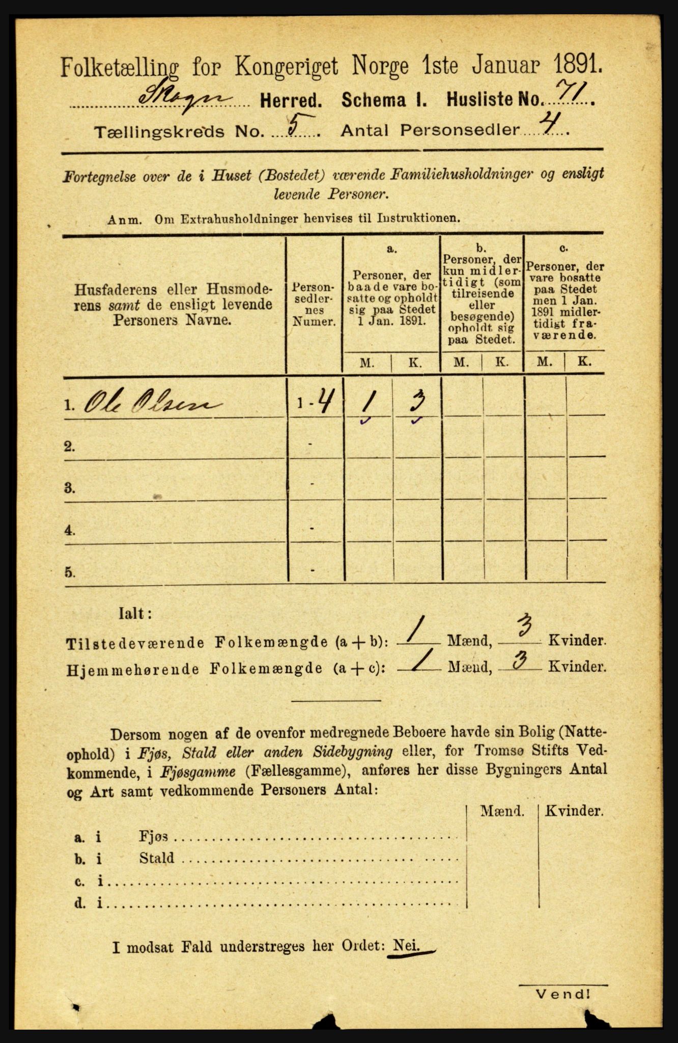 RA, Folketelling 1891 for 1719 Skogn herred, 1891, s. 2917