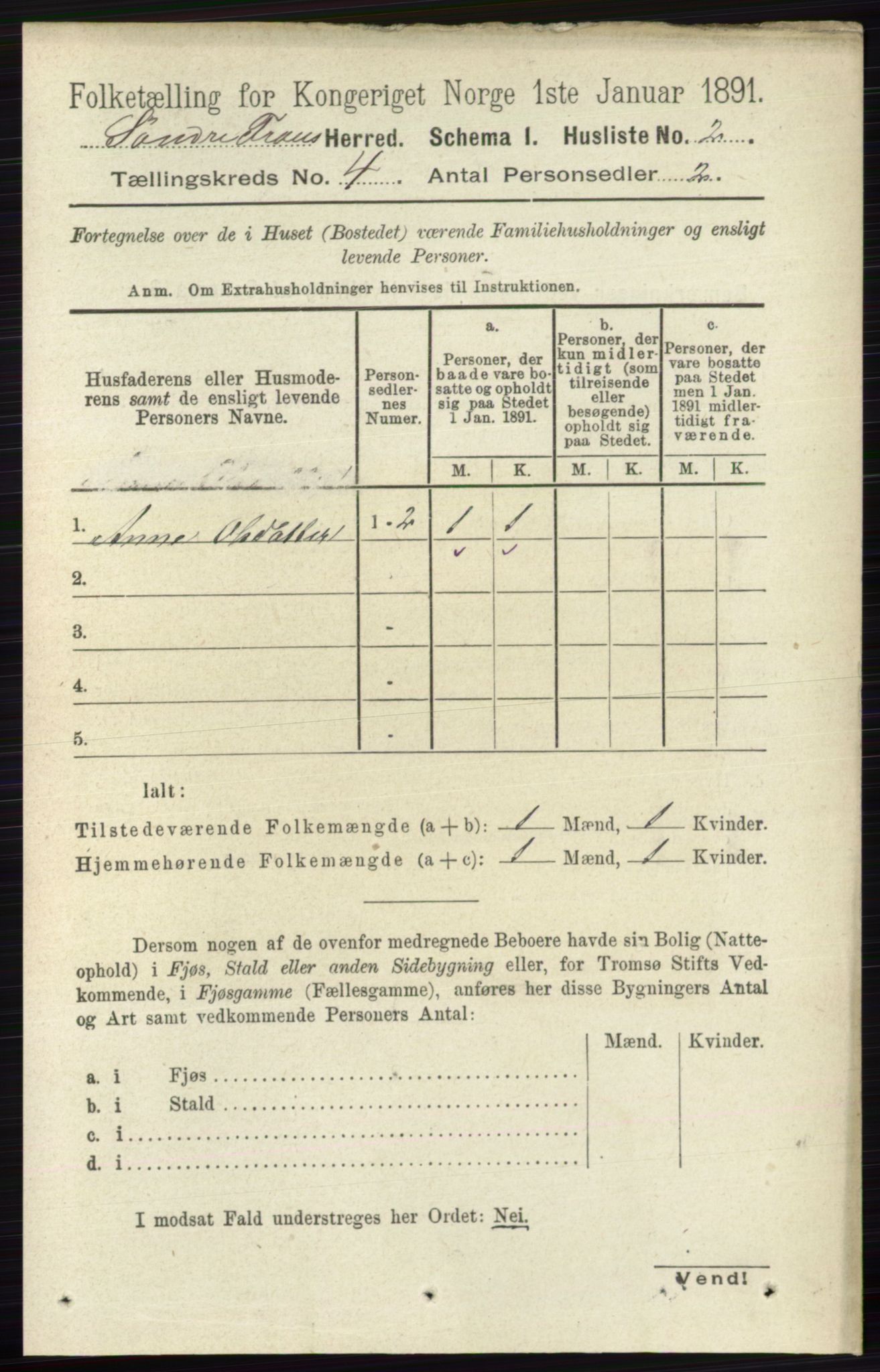 RA, Folketelling 1891 for 0519 Sør-Fron herred, 1891, s. 1313