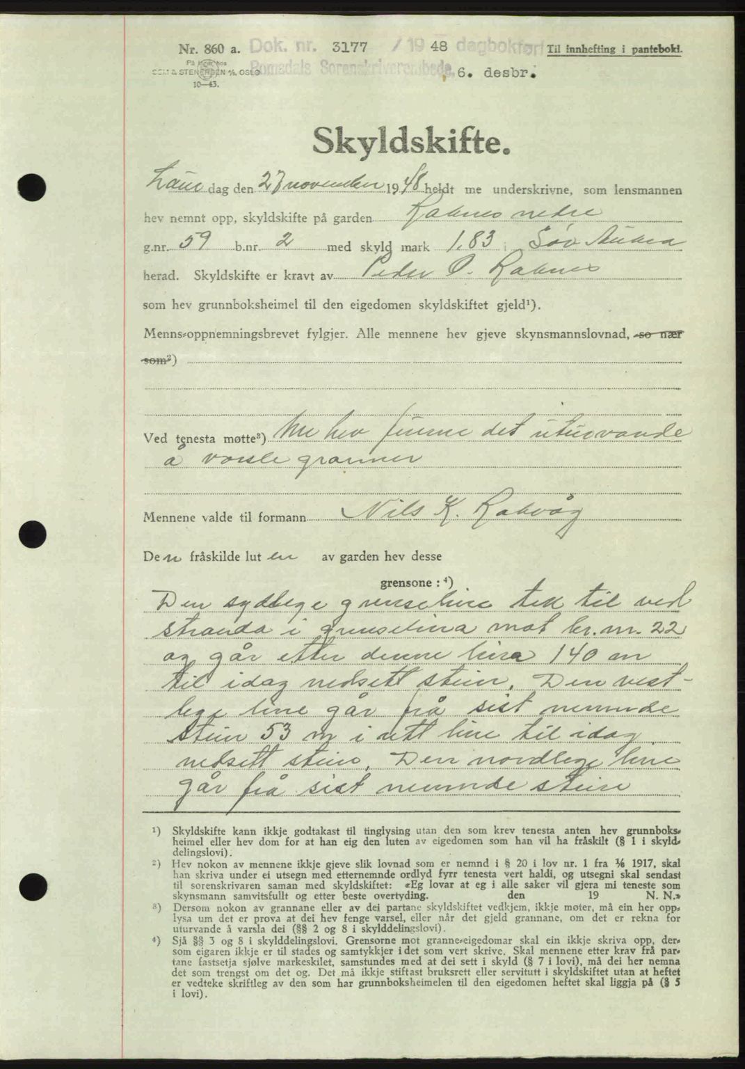 Romsdal sorenskriveri, AV/SAT-A-4149/1/2/2C: Pantebok nr. A28, 1948-1949, Dagboknr: 3177/1948