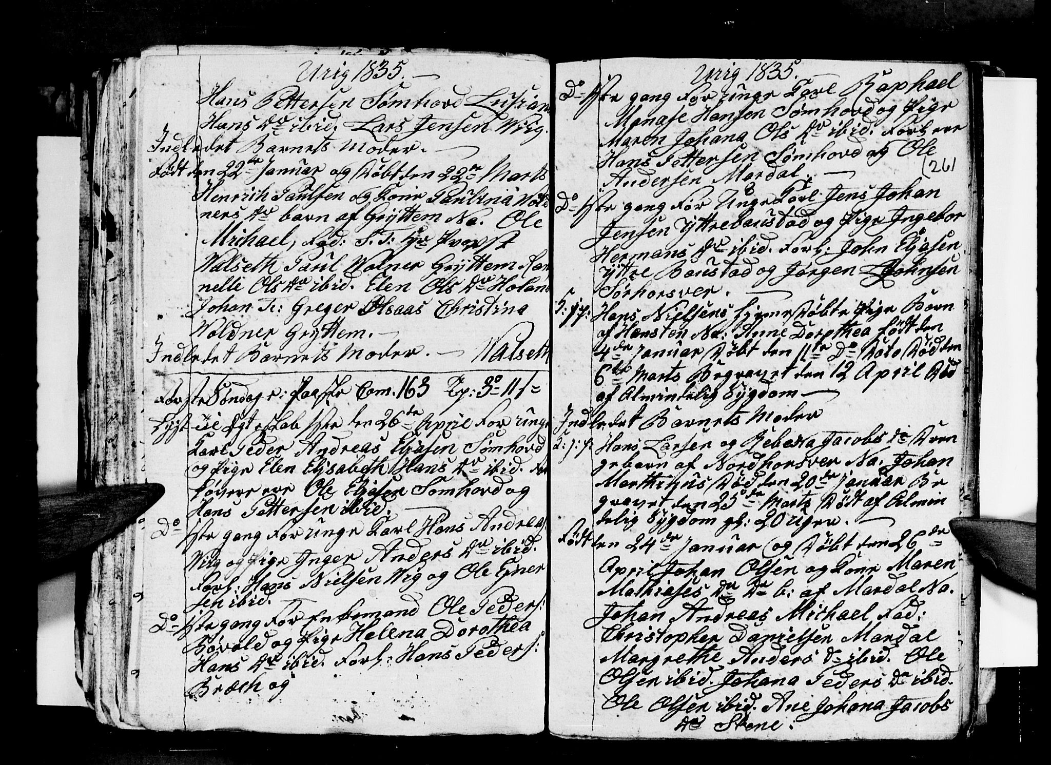 Ministerialprotokoller, klokkerbøker og fødselsregistre - Nordland, AV/SAT-A-1459/812/L0185: Klokkerbok nr. 812C03, 1815-1837, s. 261