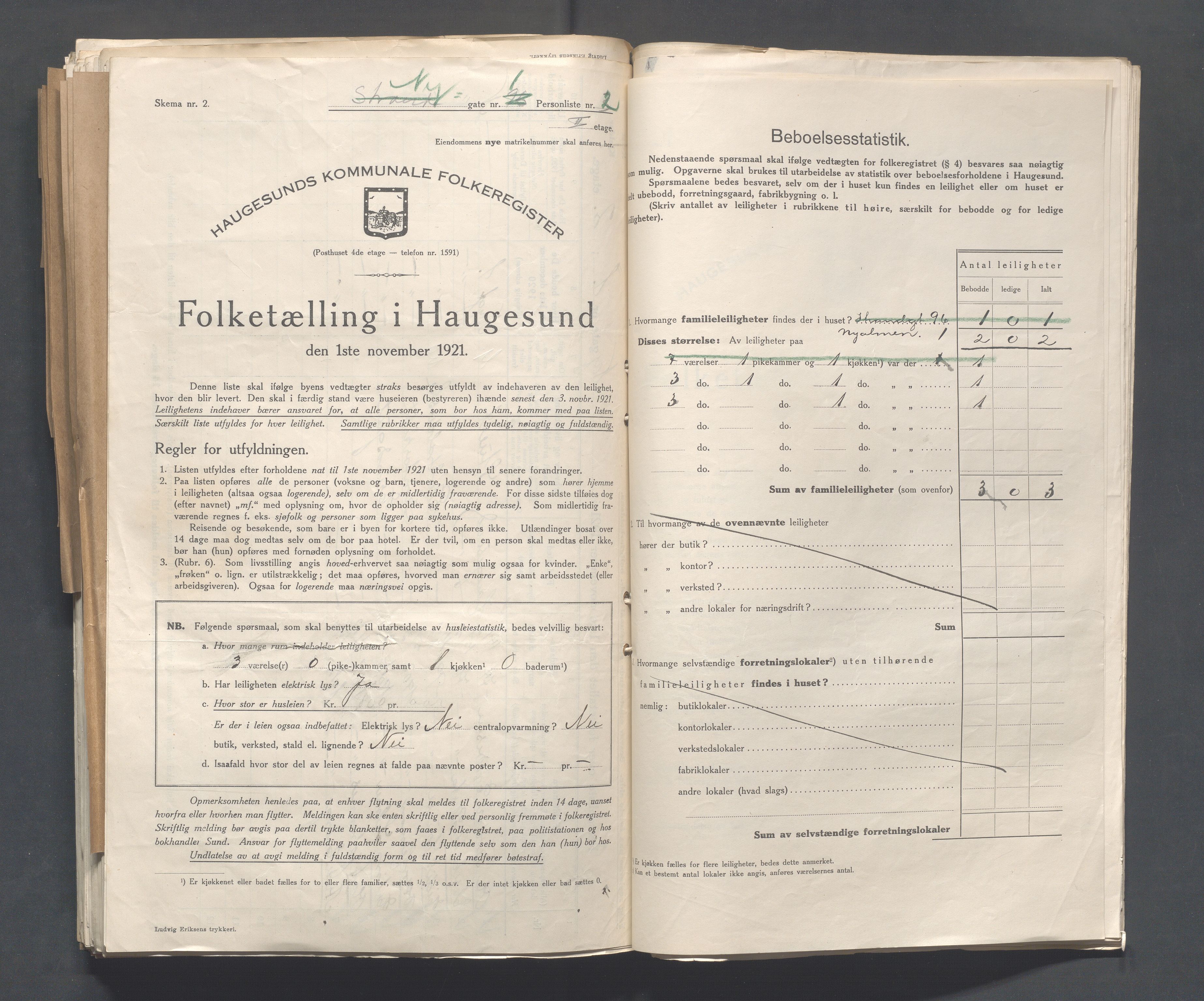 IKAR, Kommunal folketelling 1.11.1921 for Haugesund, 1921, s. 3168