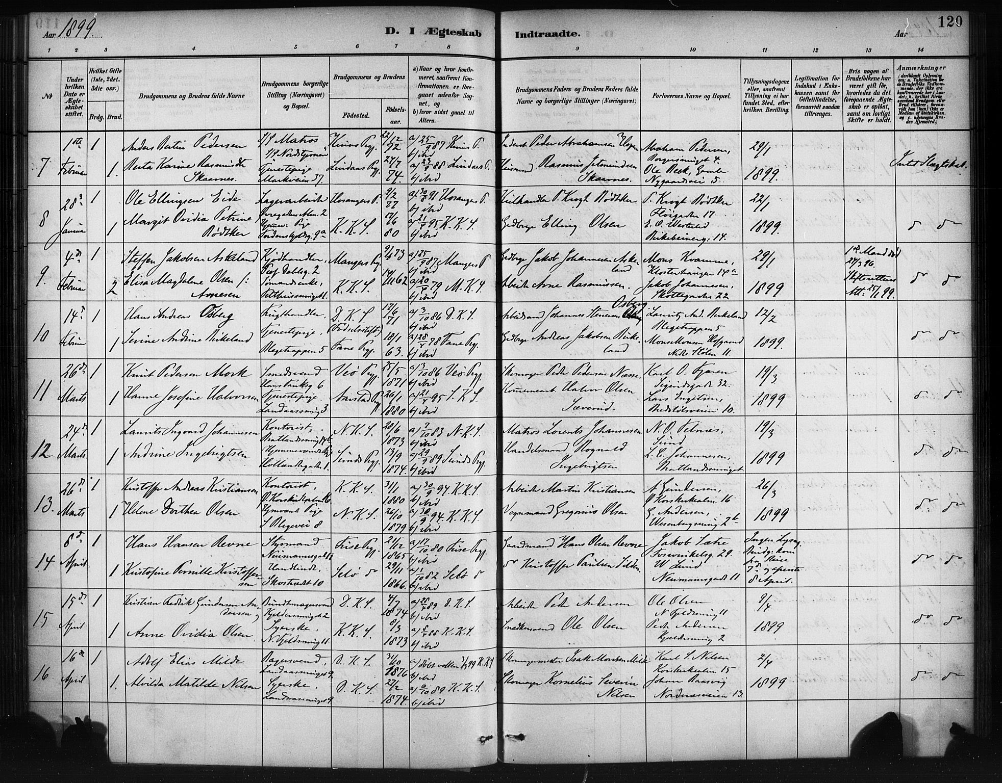 Korskirken sokneprestembete, AV/SAB-A-76101/H/Haa/L0037: Ministerialbok nr. D 4, 1883-1904, s. 120