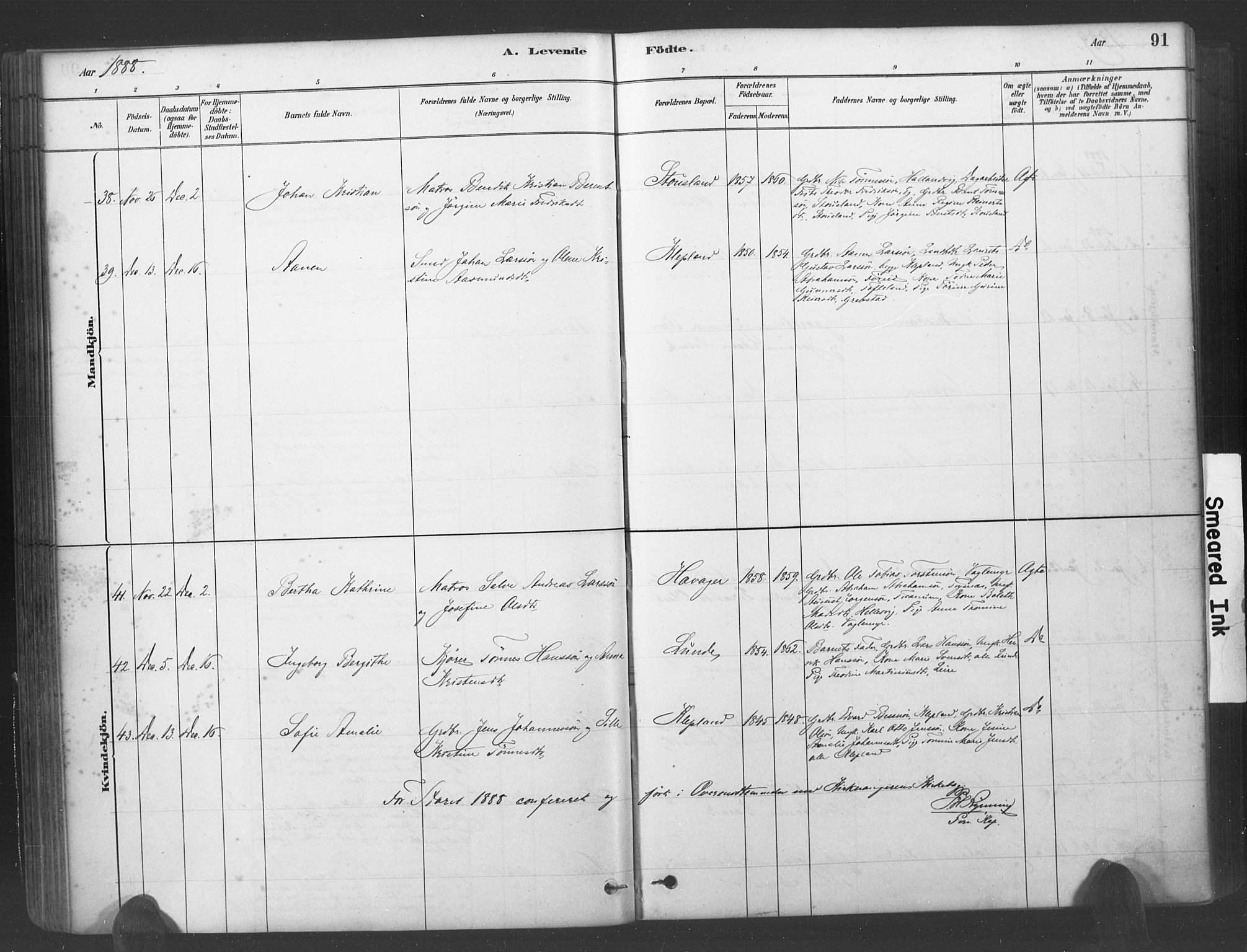 Søgne sokneprestkontor, AV/SAK-1111-0037/F/Fa/Fab/L0012: Ministerialbok nr. A 12, 1880-1891, s. 91