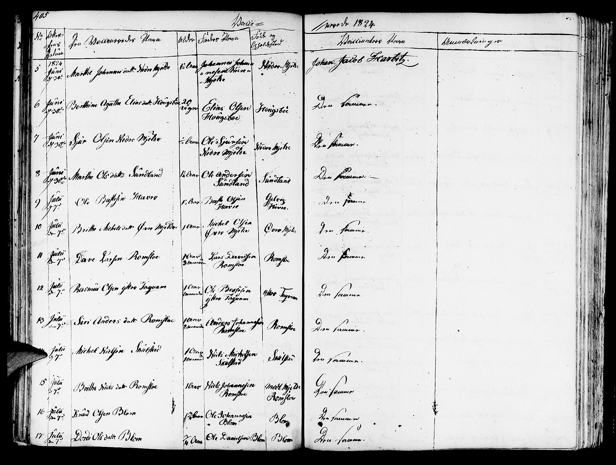 Haus sokneprestembete, AV/SAB-A-75601/H/Haa: Ministerialbok nr. A 13, 1821-1827, s. 405