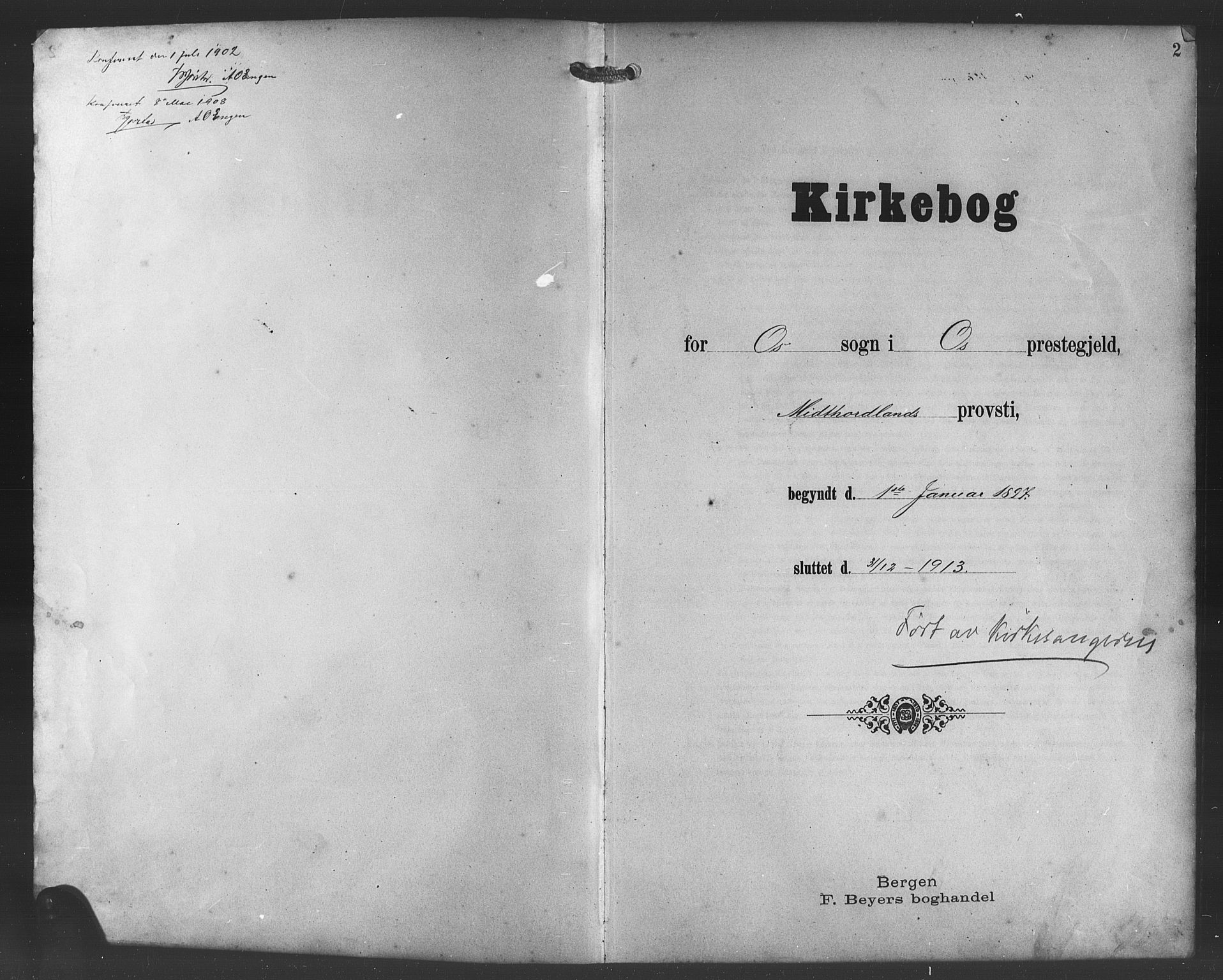 Os sokneprestembete, SAB/A-99929: Klokkerbok nr. A 3, 1897-1913, s. 2