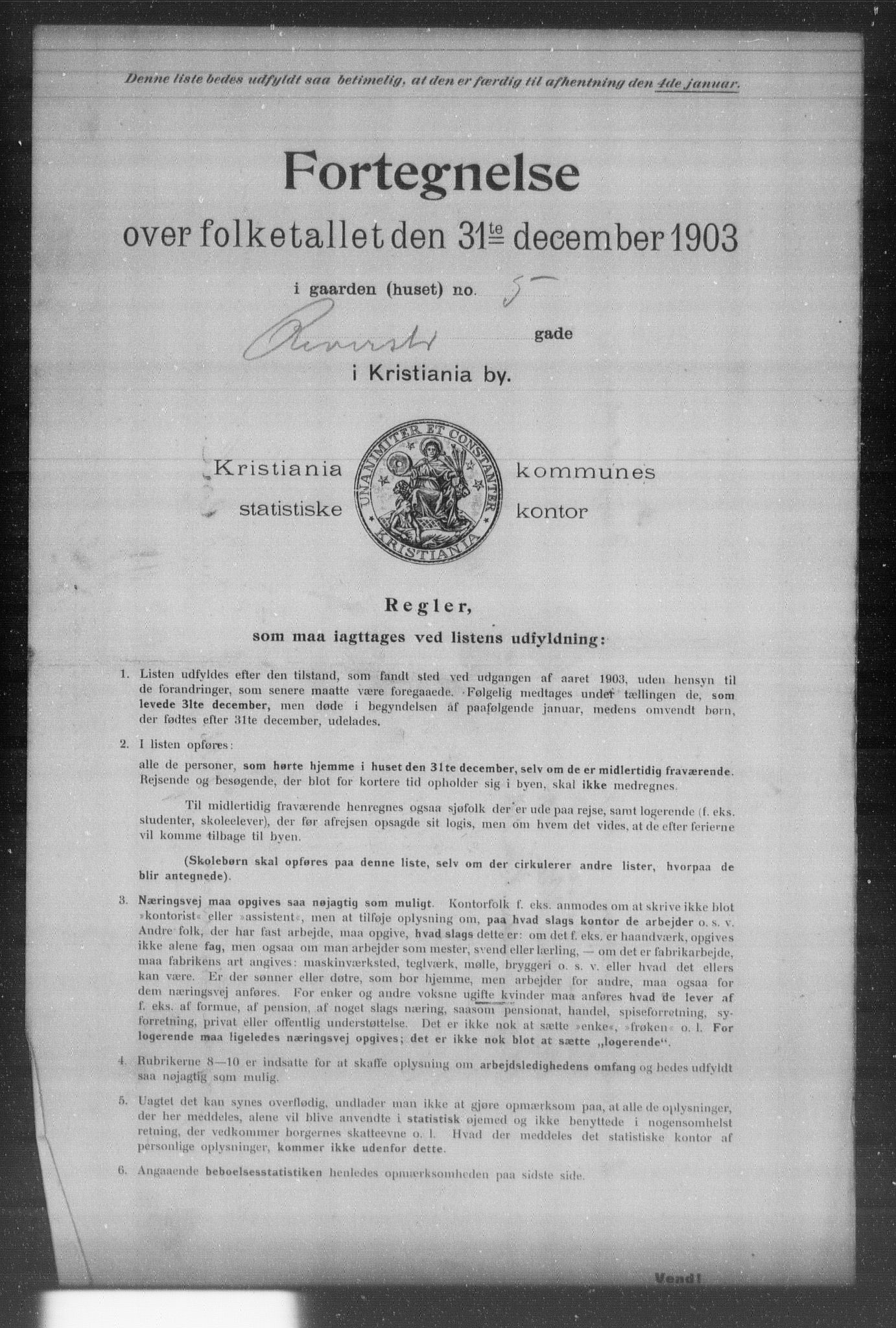 OBA, Kommunal folketelling 31.12.1903 for Kristiania kjøpstad, 1903, s. 16268