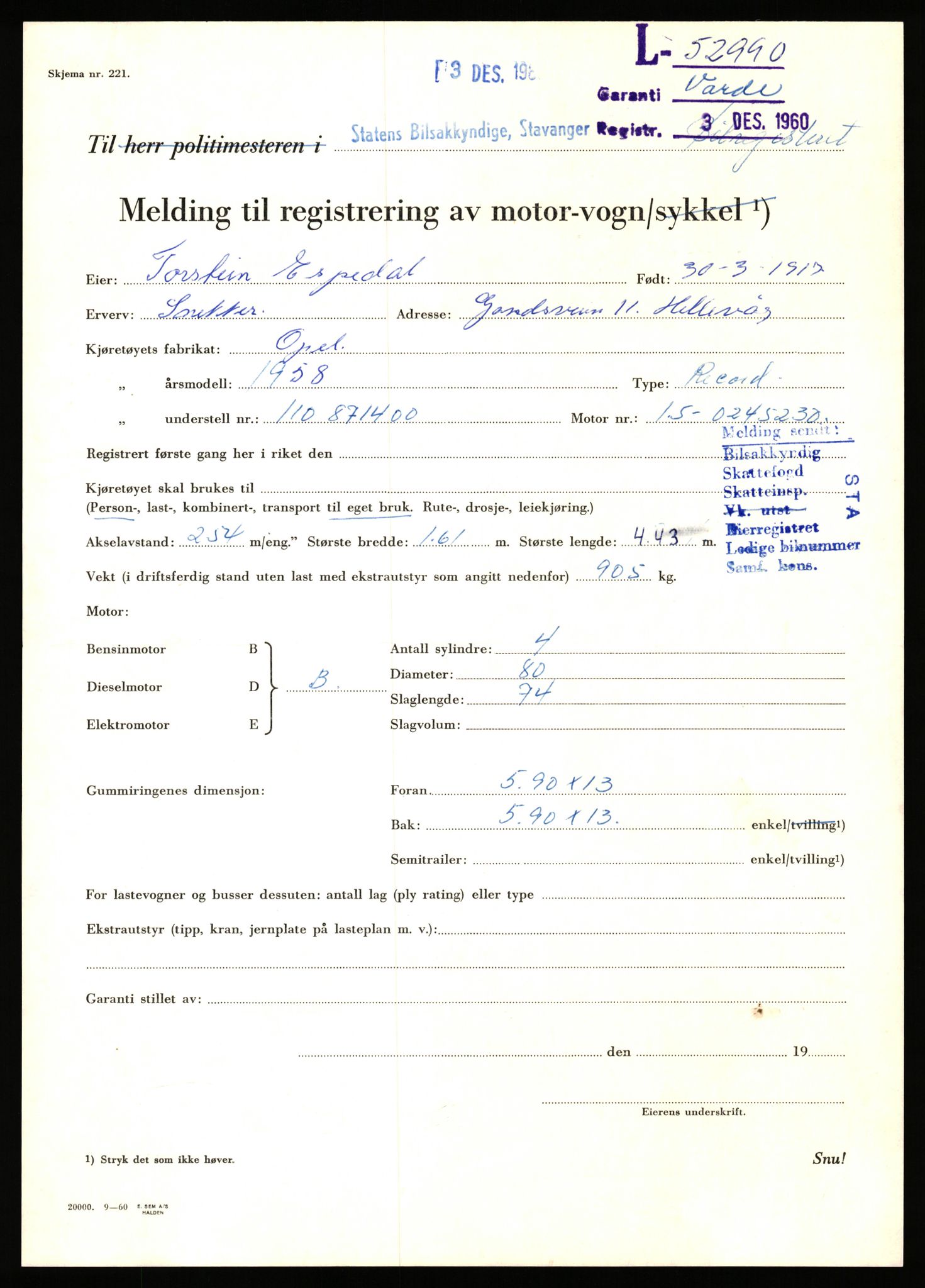 Stavanger trafikkstasjon, AV/SAST-A-101942/0/F/L0053: L-52900 - L-54199, 1930-1971, s. 253