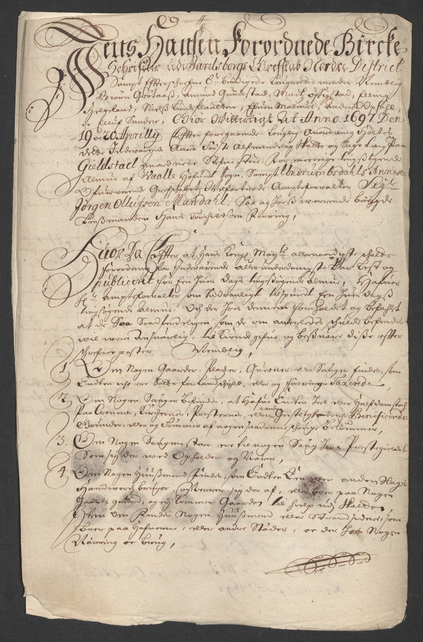 Rentekammeret inntil 1814, Reviderte regnskaper, Fogderegnskap, RA/EA-4092/R32/L1868: Fogderegnskap Jarlsberg grevskap, 1697-1699, s. 42