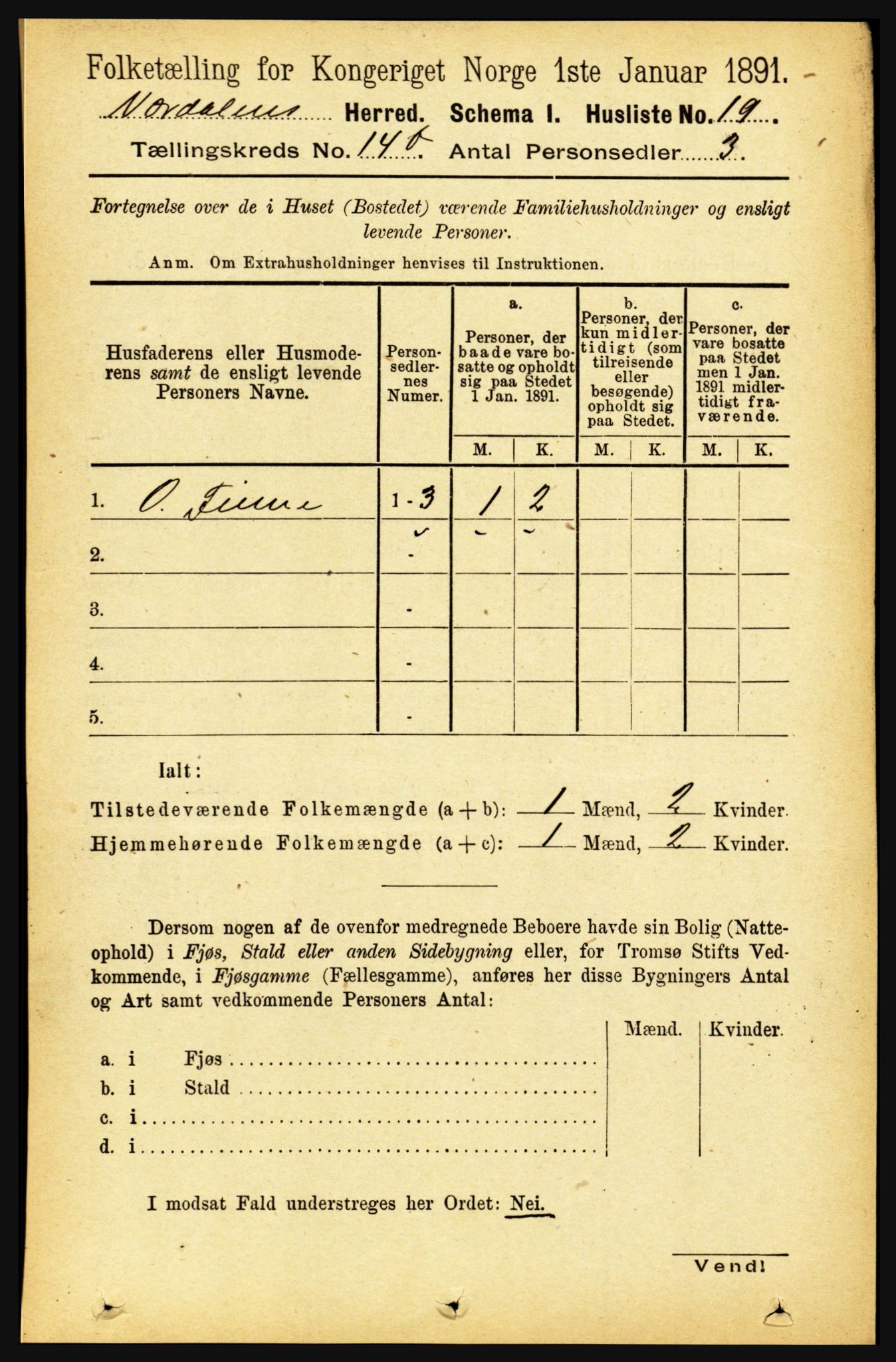 RA, Folketelling 1891 for 1721 Verdal herred, 1891, s. 7342
