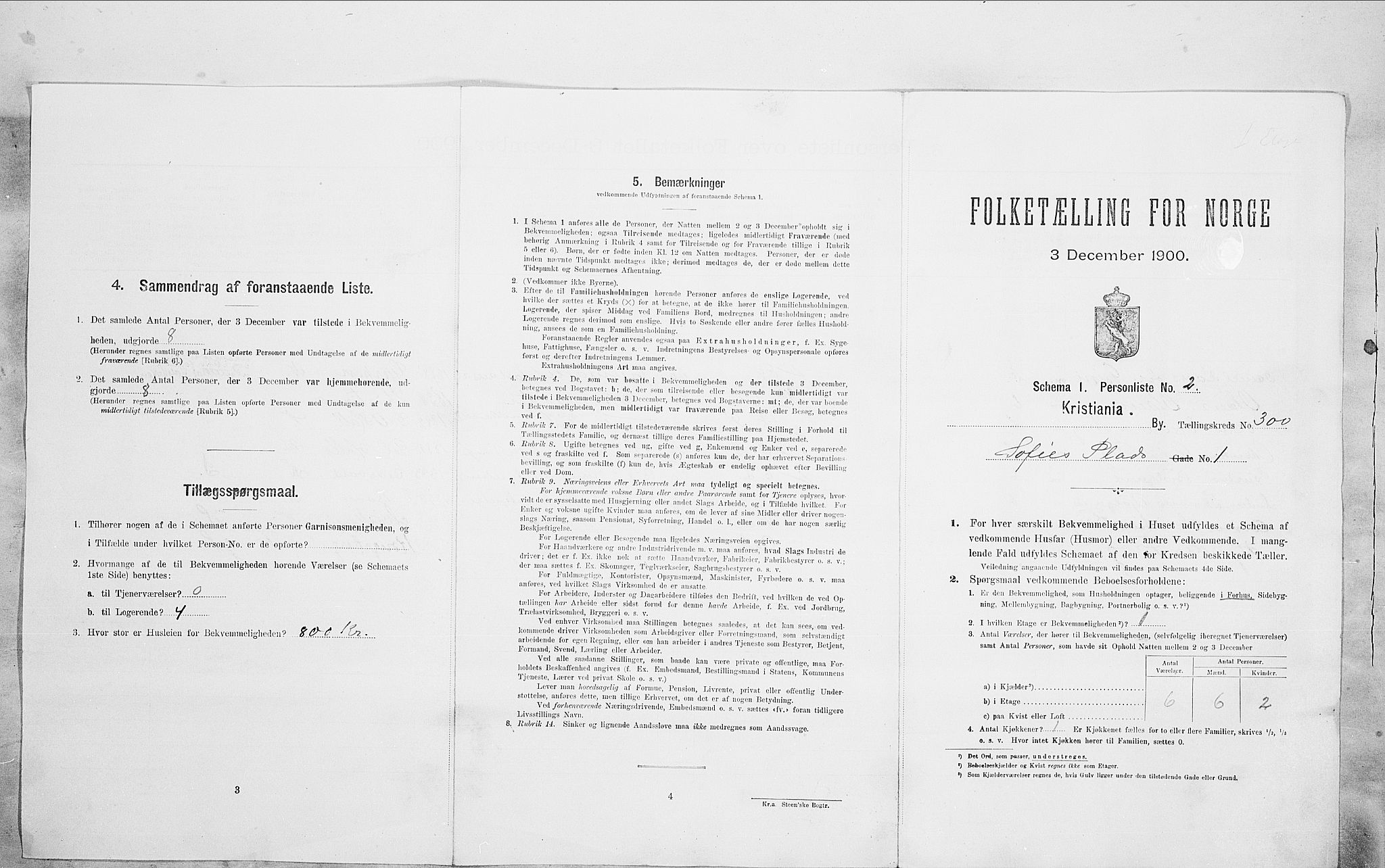 SAO, Folketelling 1900 for 0301 Kristiania kjøpstad, 1900, s. 88346