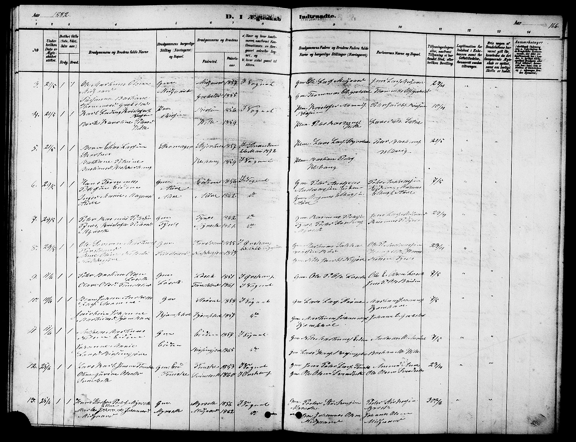 Ministerialprotokoller, klokkerbøker og fødselsregistre - Møre og Romsdal, AV/SAT-A-1454/523/L0339: Klokkerbok nr. 523C02, 1878-1891, s. 166