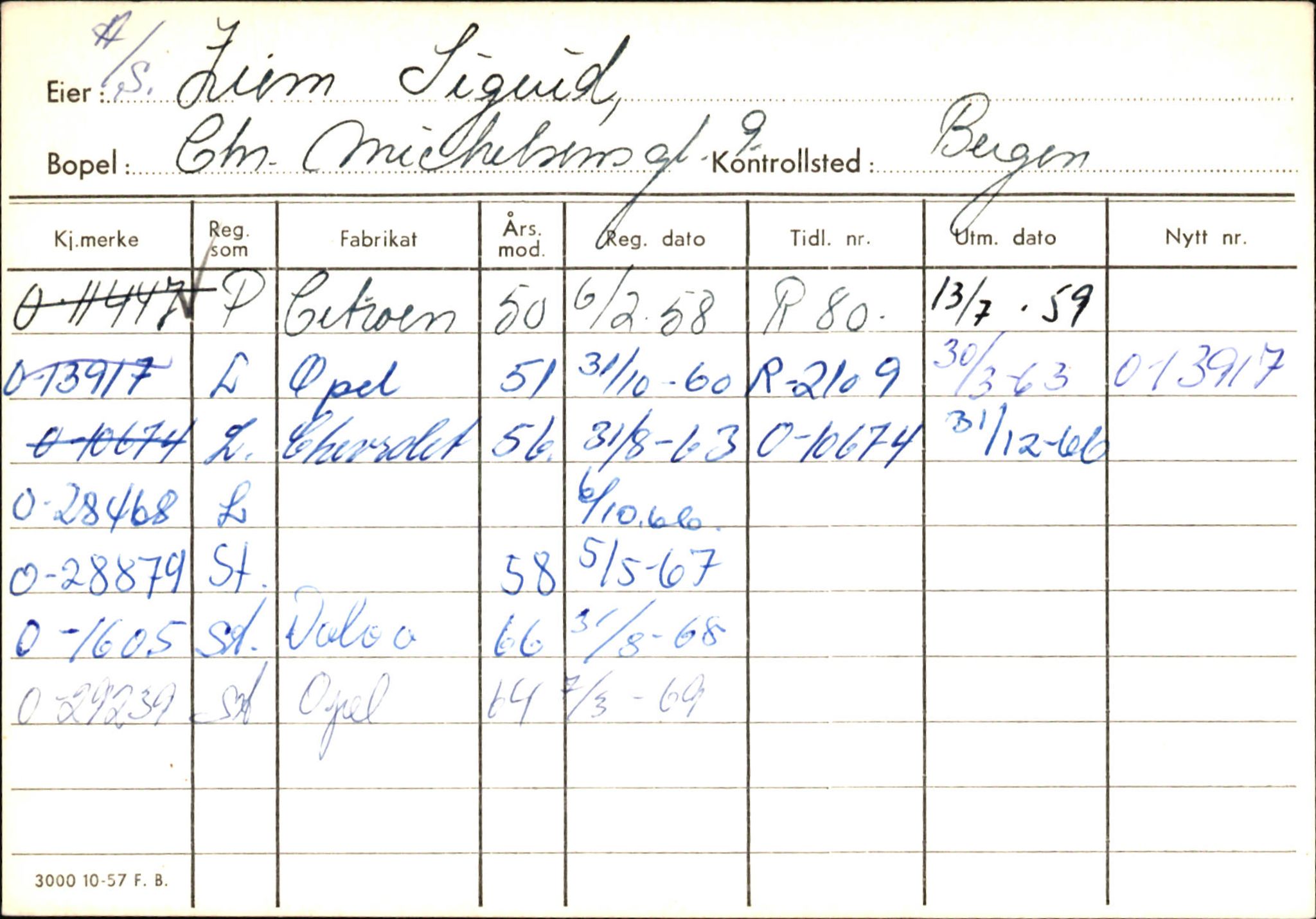 Statens vegvesen, Hordaland vegkontor, AV/SAB-A-5201/2/Hb/L0037: O-eierkort W-P, 1920-1971, s. 1013