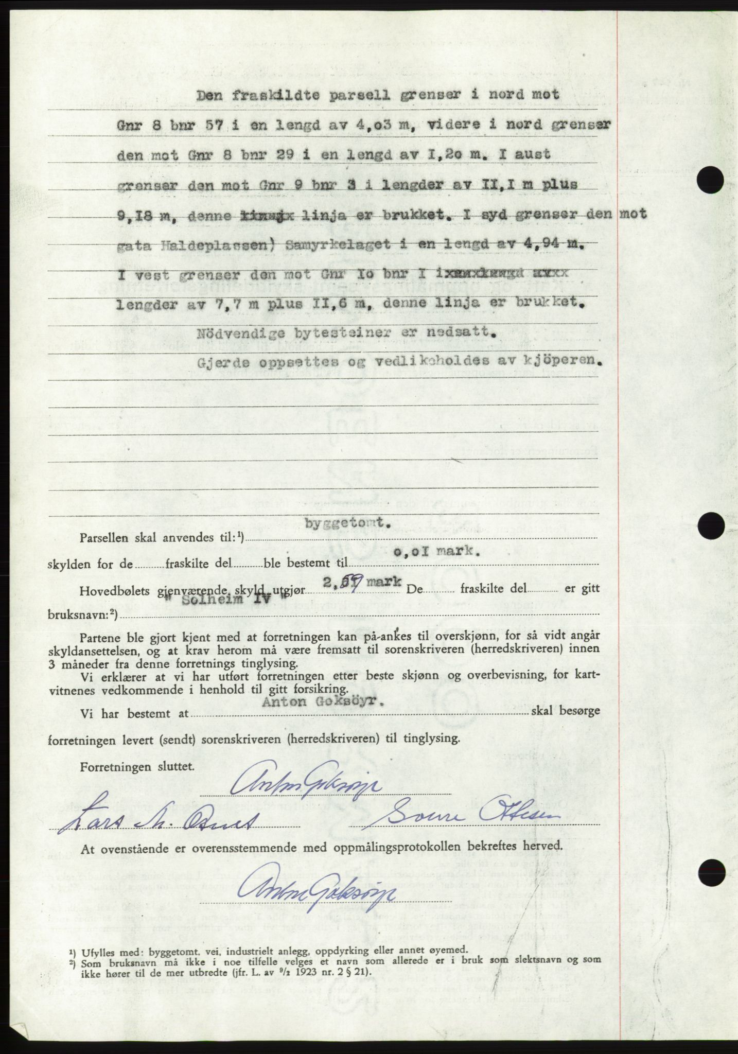 Søre Sunnmøre sorenskriveri, AV/SAT-A-4122/1/2/2C/L0105: Pantebok nr. 31A, 1956-1957, Dagboknr: 172/1957
