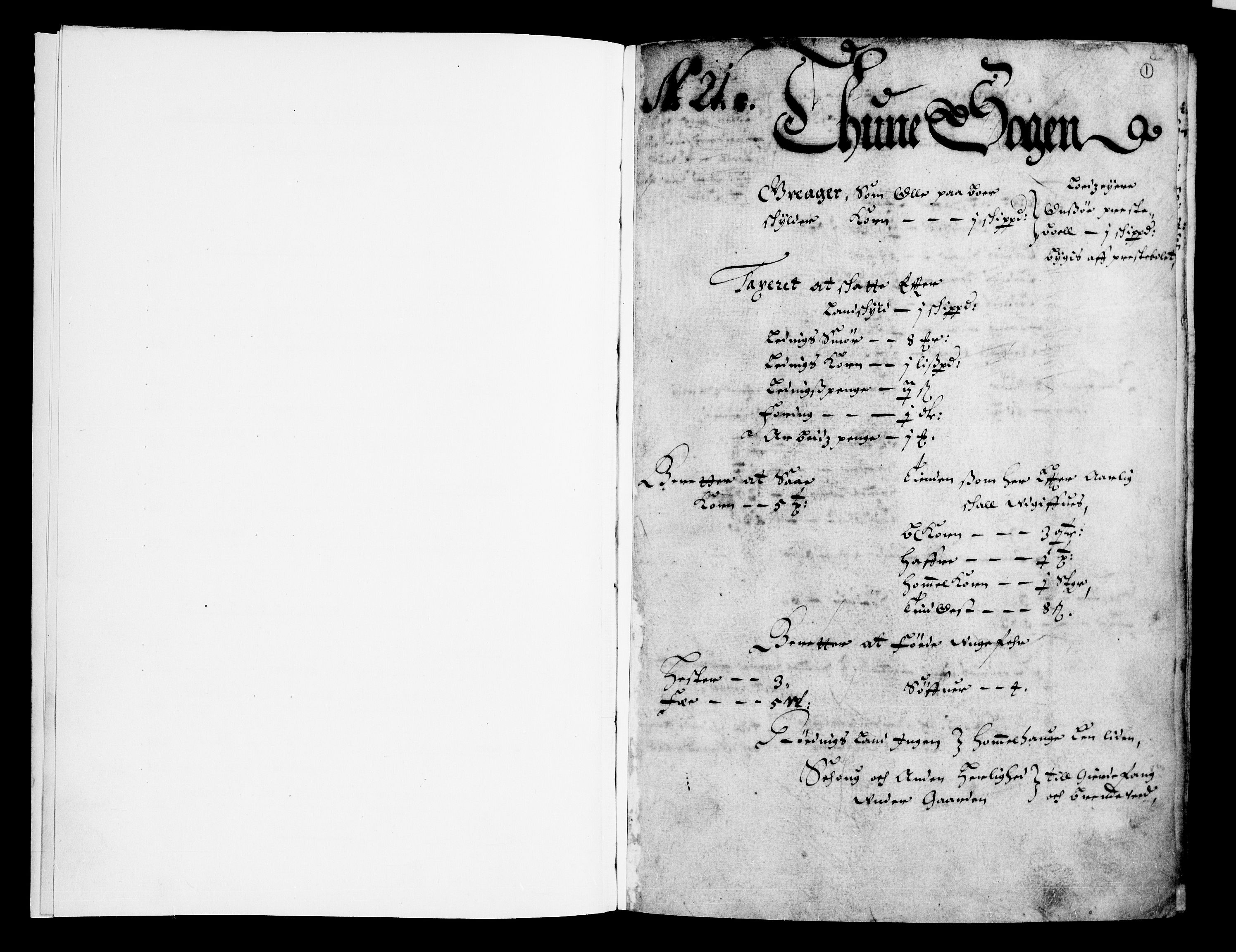 Rentekammeret inntil 1814, Realistisk ordnet avdeling, AV/RA-EA-4070/N/Nb/Nba/L0004: Tune, Veme, Åbygge og Hvaler, 1. del, 1667, s. 1a