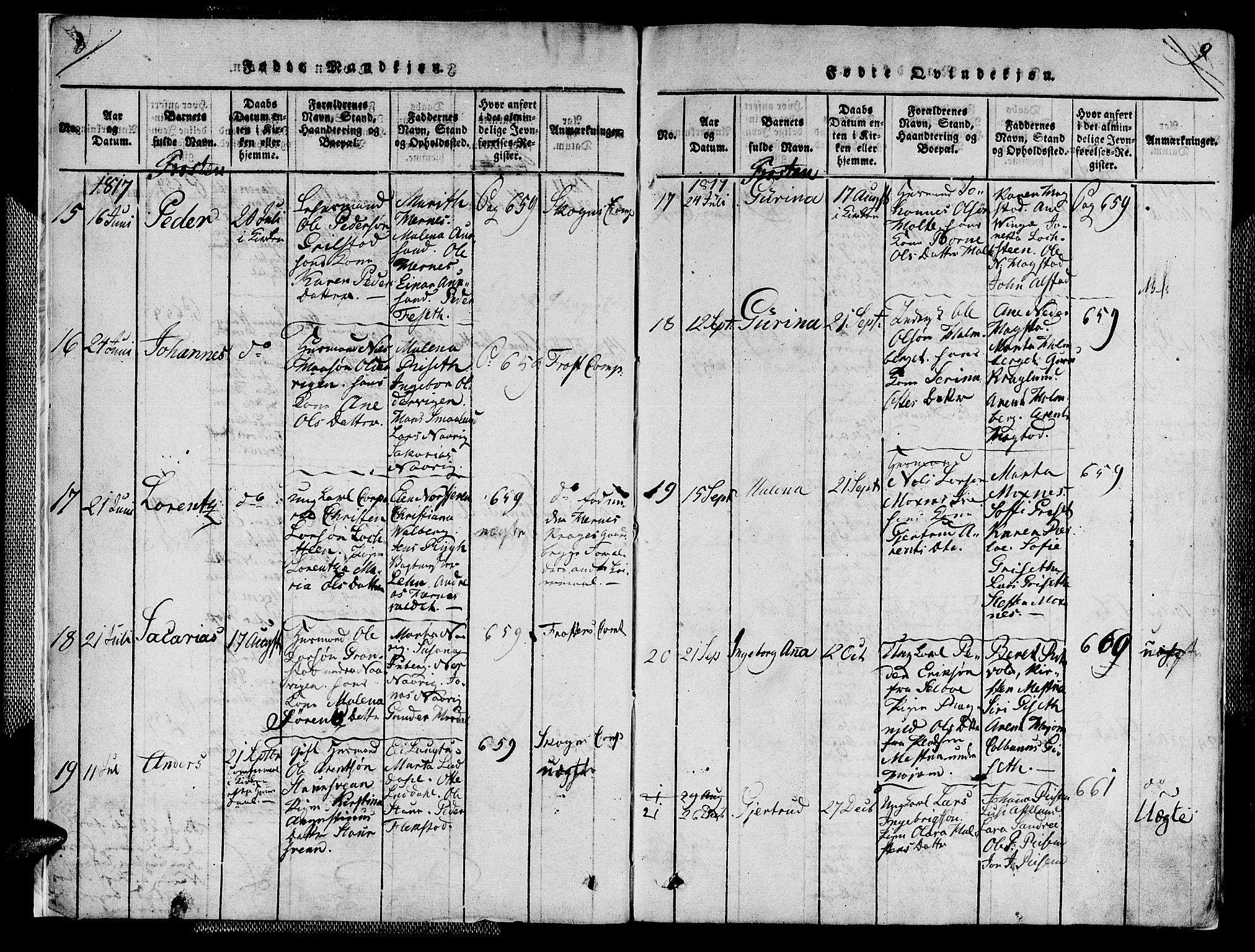 Ministerialprotokoller, klokkerbøker og fødselsregistre - Nord-Trøndelag, AV/SAT-A-1458/713/L0112: Ministerialbok nr. 713A04 /1, 1817-1827, s. 8-9