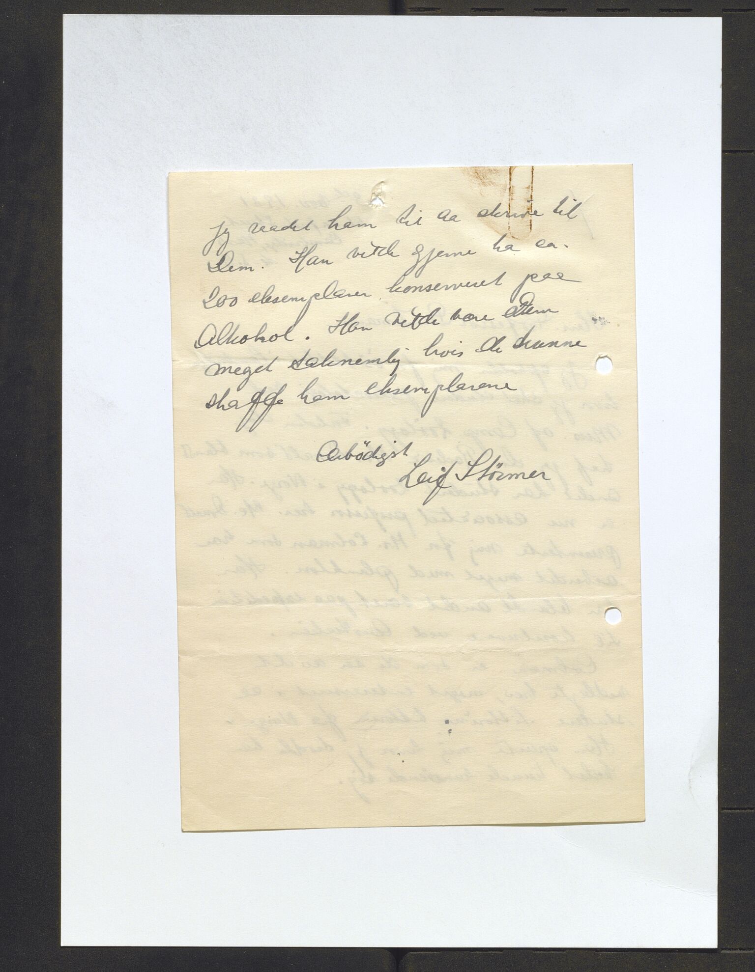 Bergens Museum, AV/SAB-A-17301/13/D/L0002: Korrespondanse , 1928-1940, s. 262