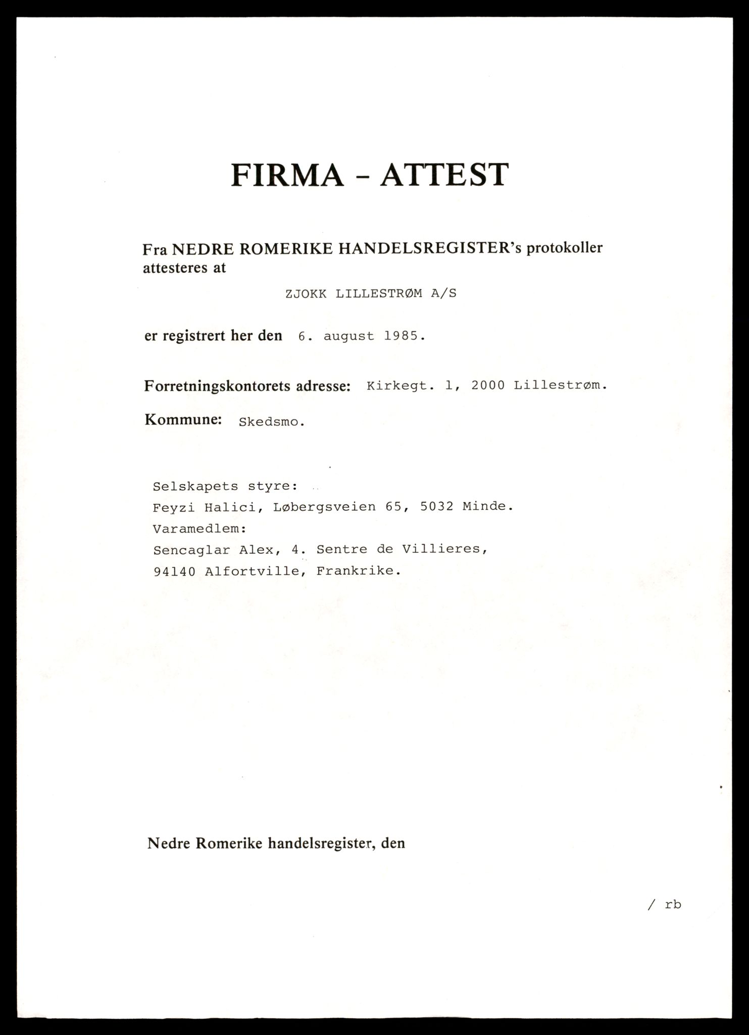 Nedre Romerike sorenskriveri, SAT/A-10469/K/Ke/Kea/L0026: Enkeltmannsforetak, aksjeselskap og andelslag, Z - Å, 1944-1989