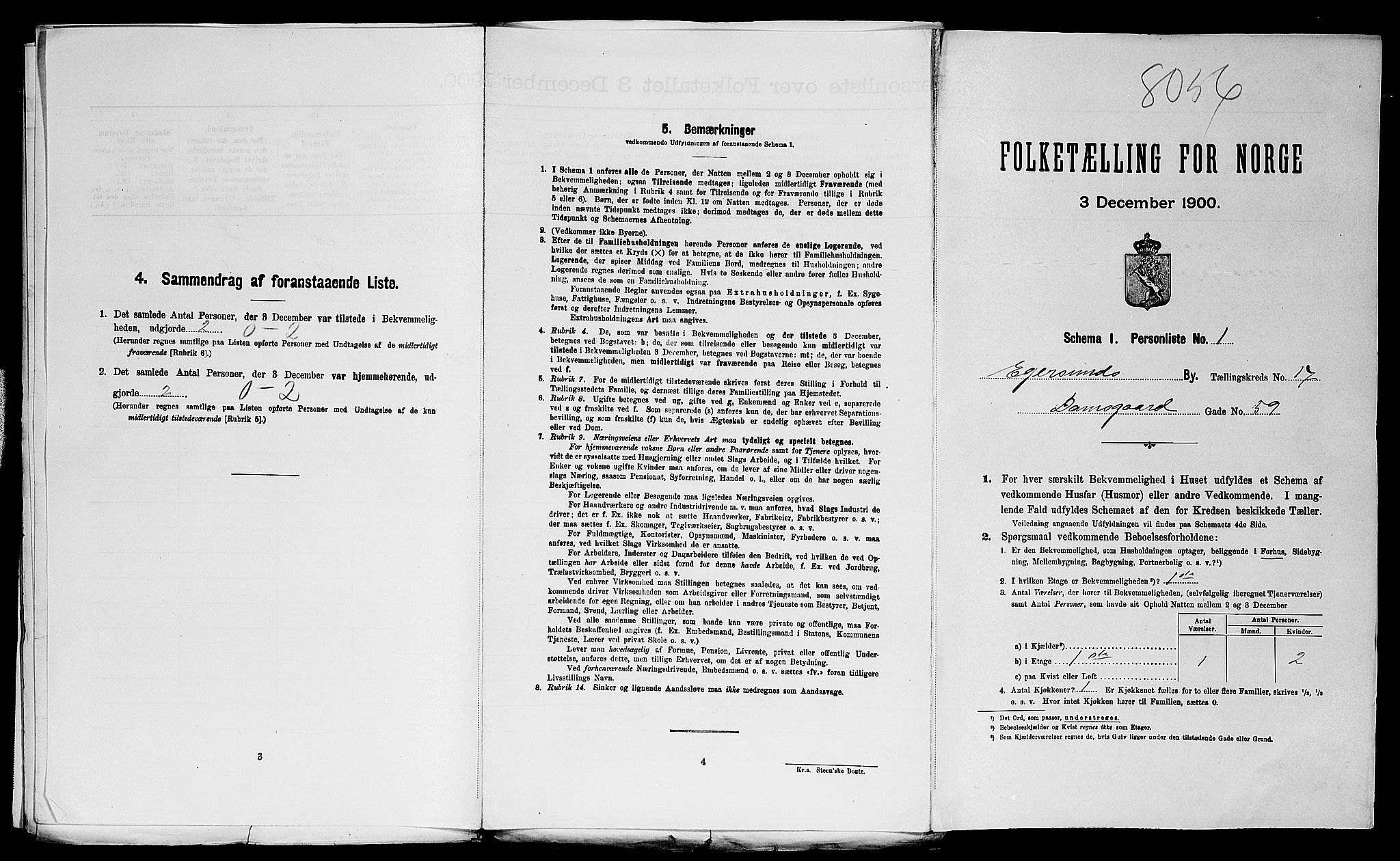 SAST, Folketelling 1900 for 1101 Egersund ladested, 1900, s. 72