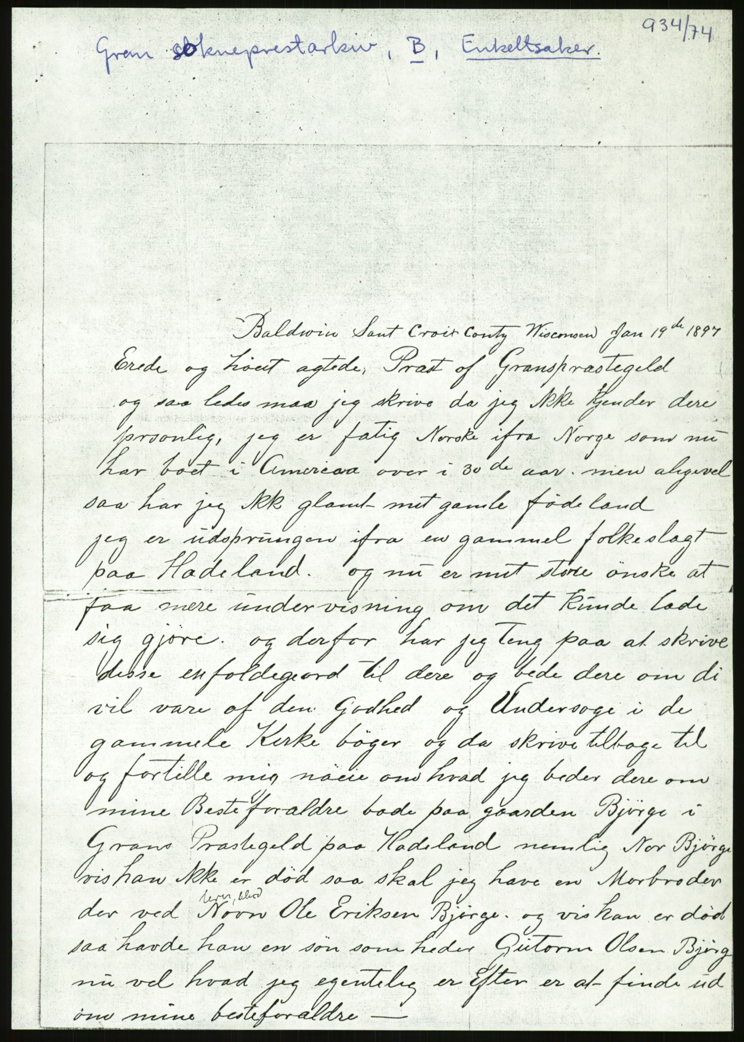 Samlinger til kildeutgivelse, Amerikabrevene, AV/RA-EA-4057/F/L0011: Innlån fra Oppland: Bræin - Knudsen, 1838-1914, s. 457