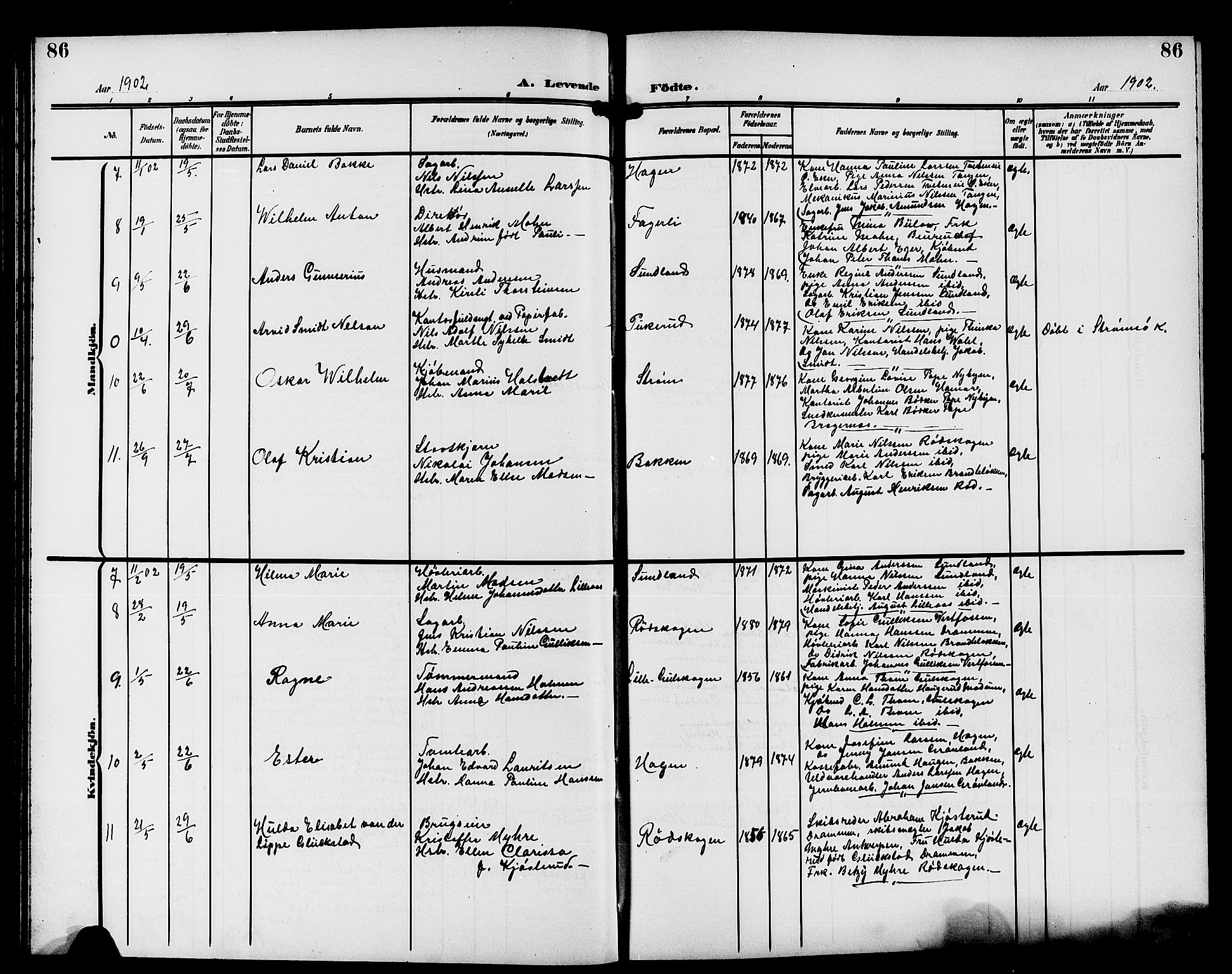 Strømsgodset kirkebøker, AV/SAKO-A-324/G/Ga/L0002: Klokkerbok nr. 2, 1885-1910, s. 86