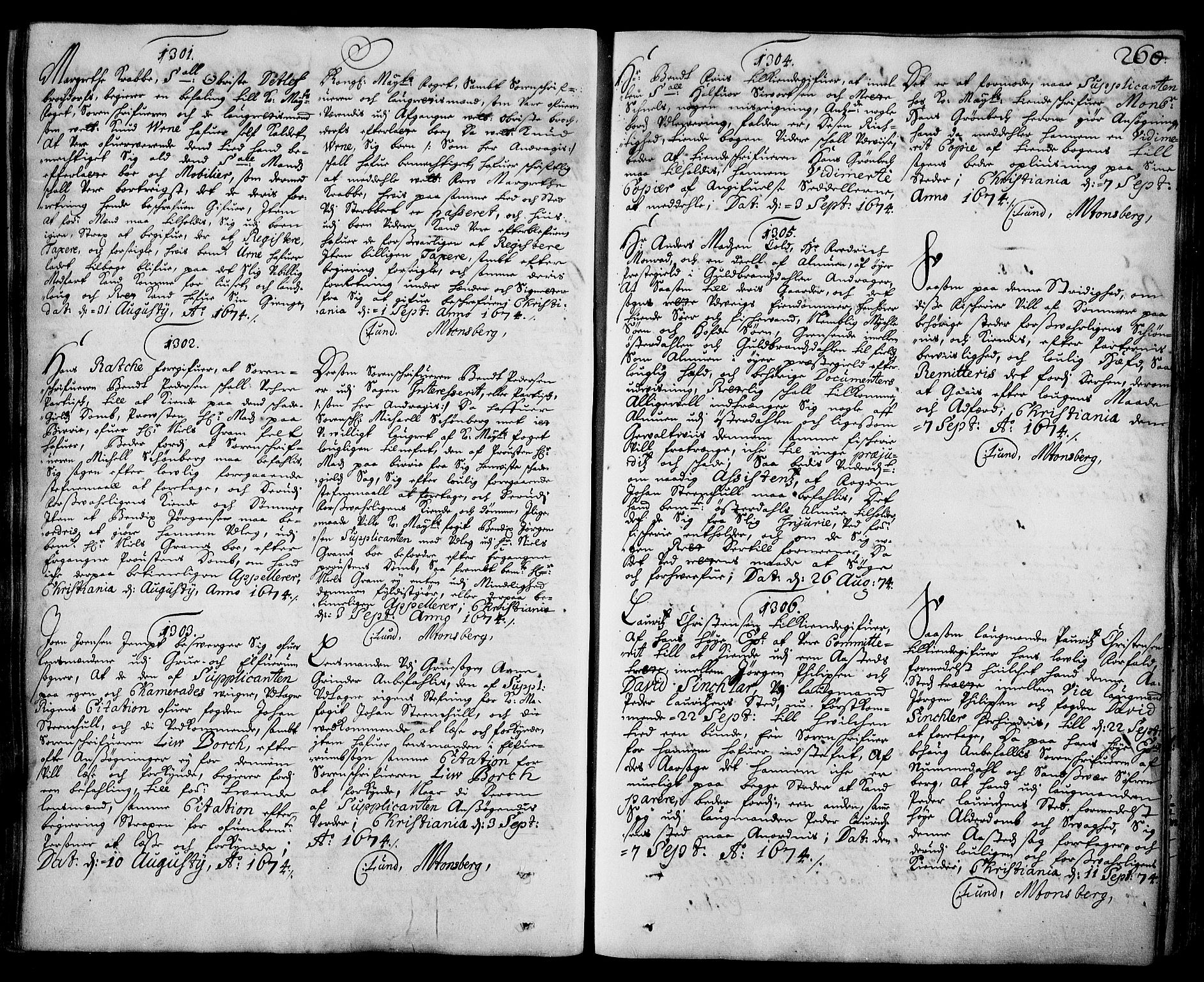 Stattholderembetet 1572-1771, AV/RA-EA-2870/Ad/L0003: Supplikasjons- og resolusjonsprotokoll, 1671-1682, s. 259b-260a