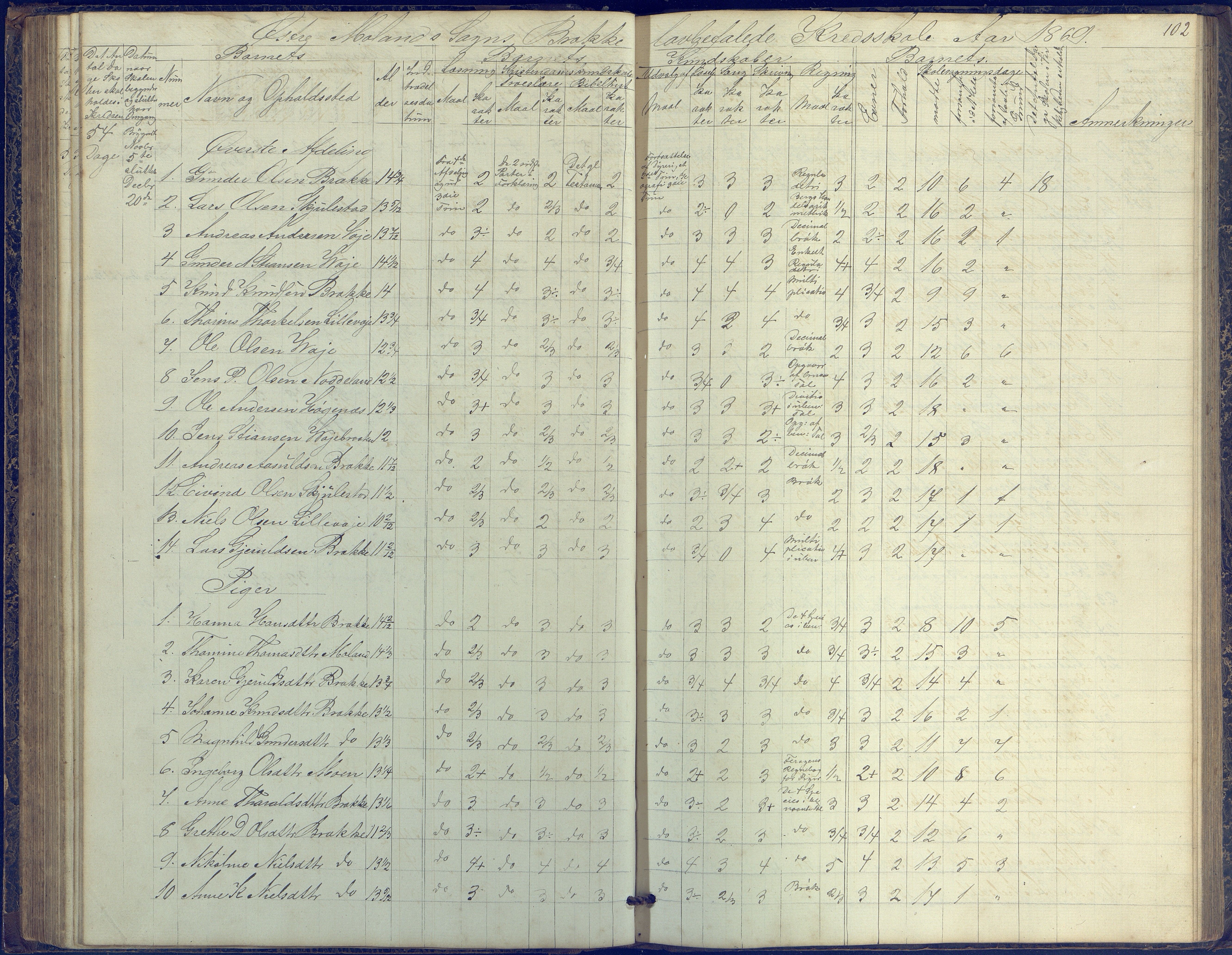 Austre Moland kommune, AAKS/KA0918-PK/09/09b/L0002: Skoleprotokoll, 1852-1878, s. 102