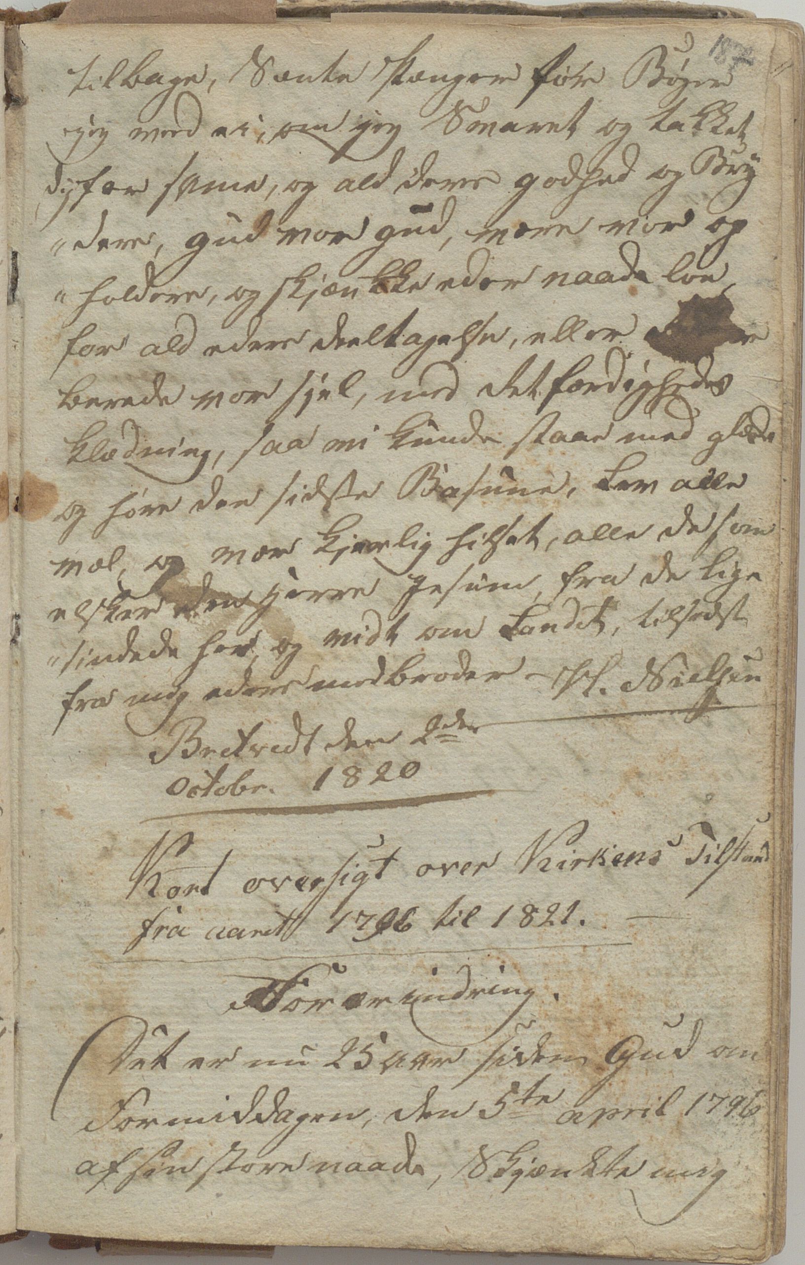 Heggtveitsamlingen, TMF/A-1007/H/L0049/0005: Kopibøker, brev, opptegnelser. / "Smaaland"- Bok tilhørt Ole Olsen Smaaland, 1815-1823, s. 187