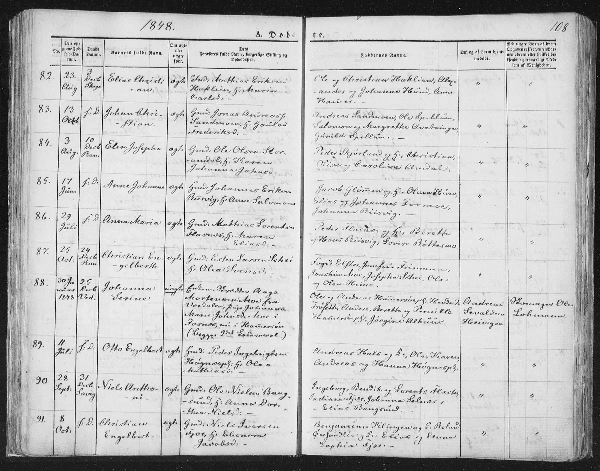 Ministerialprotokoller, klokkerbøker og fødselsregistre - Nord-Trøndelag, AV/SAT-A-1458/764/L0551: Ministerialbok nr. 764A07a, 1824-1864, s. 108