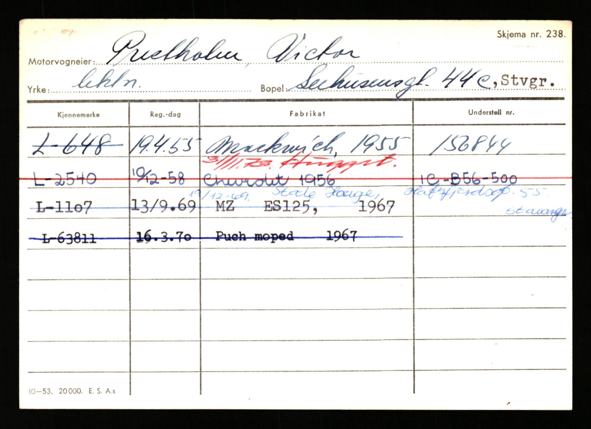 Stavanger trafikkstasjon, SAST/A-101942/0/H/L0030: Polden - Retzius, 1930-1971, s. 205