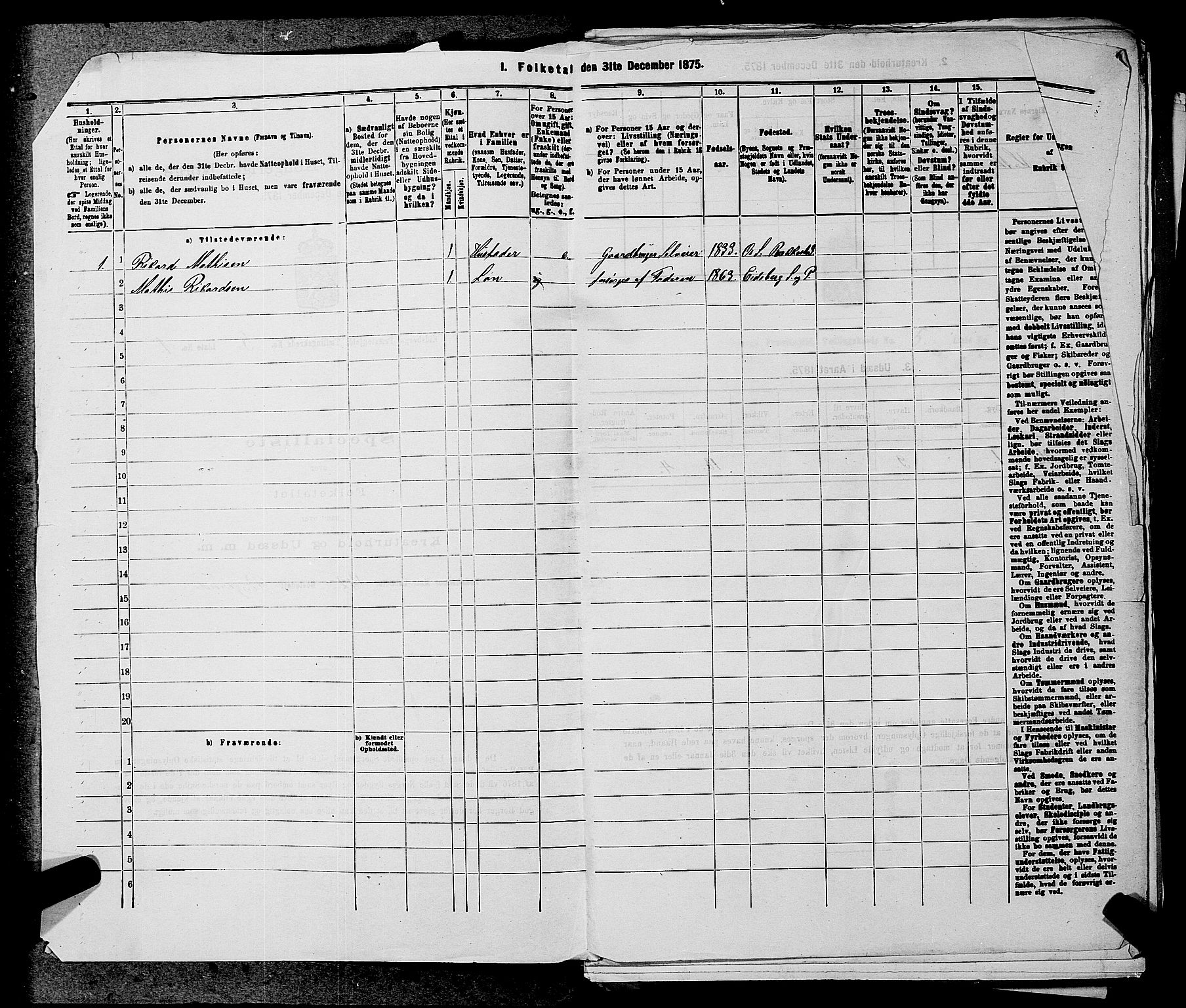 RA, Folketelling 1875 for 0125P Eidsberg prestegjeld, 1875, s. 901