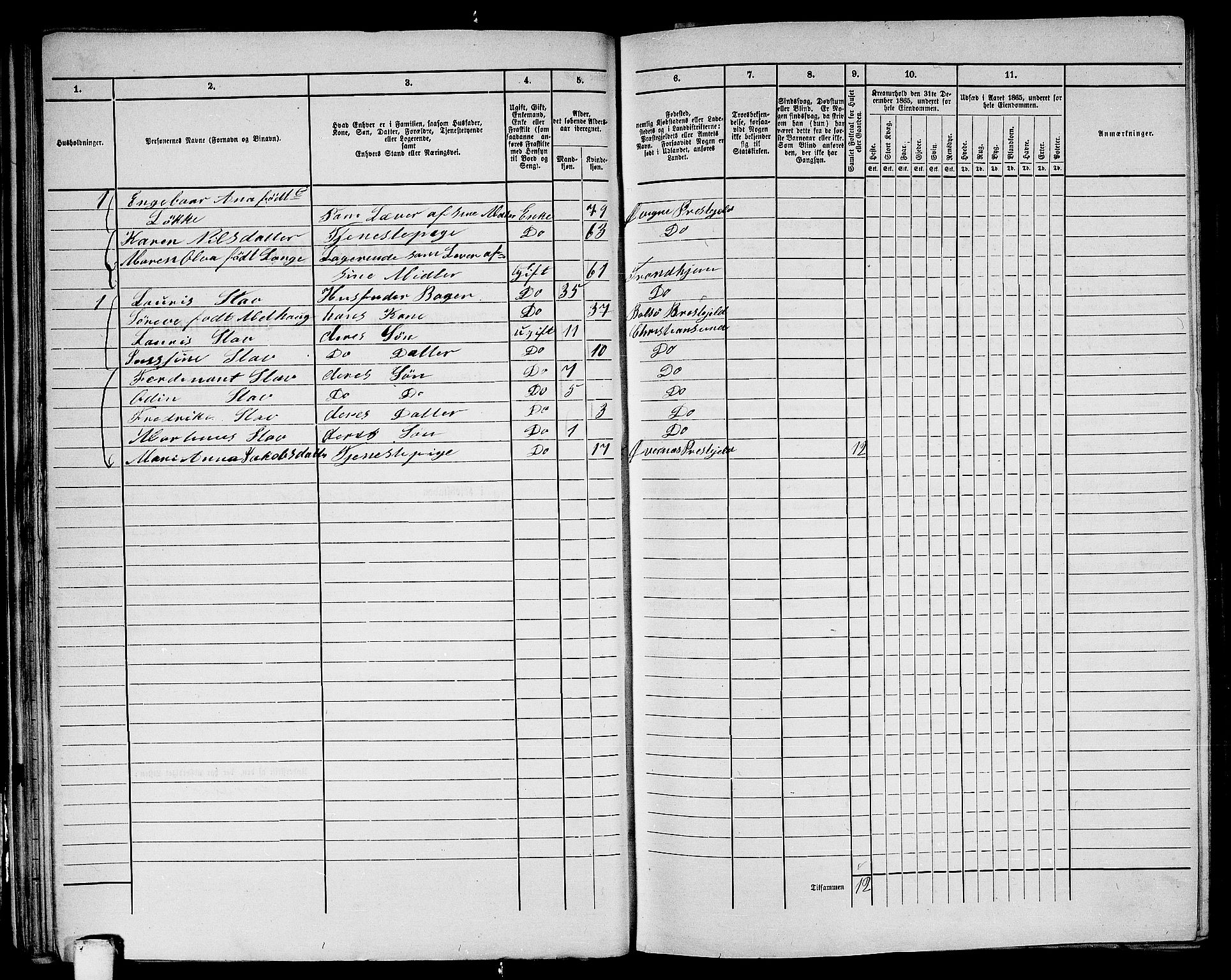 RA, Folketelling 1865 for 1503B Kristiansund prestegjeld, Kristiansund kjøpstad, 1865, s. 57