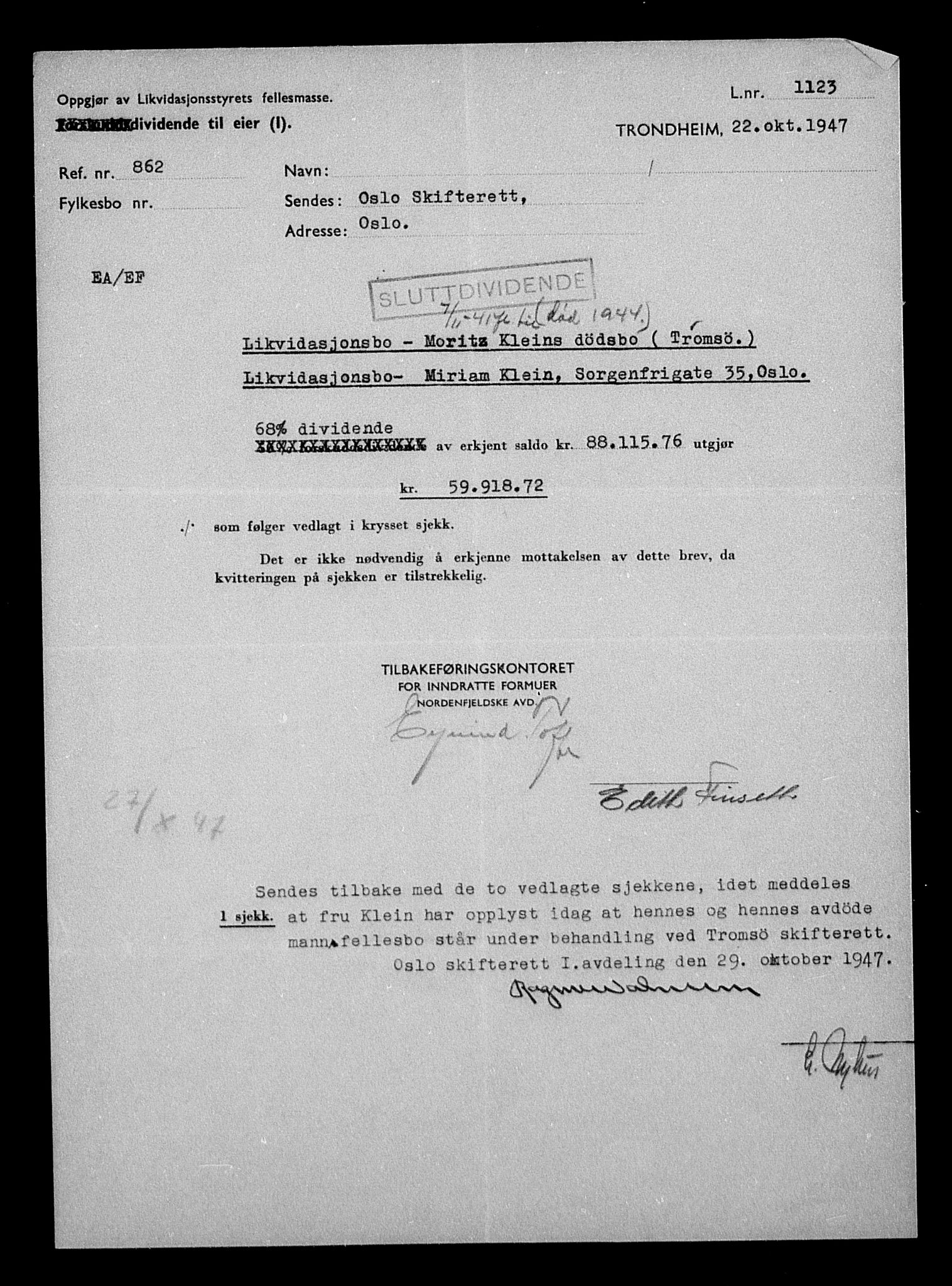 Justisdepartementet, Tilbakeføringskontoret for inndratte formuer, AV/RA-S-1564/H/Hc/Hcb/L0914: --, 1945-1947, s. 31