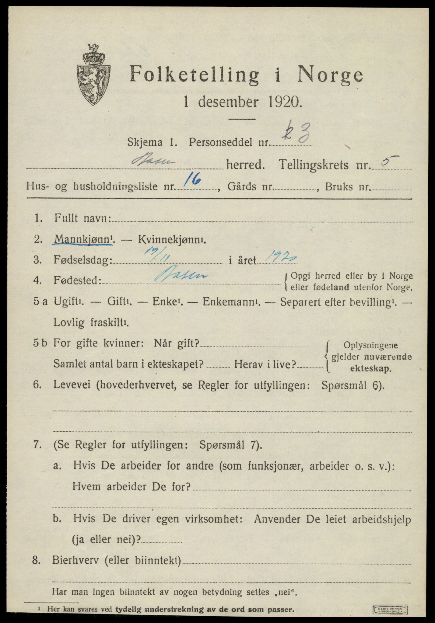 SAT, Folketelling 1920 for 1716 Åsen herred, 1920, s. 4222