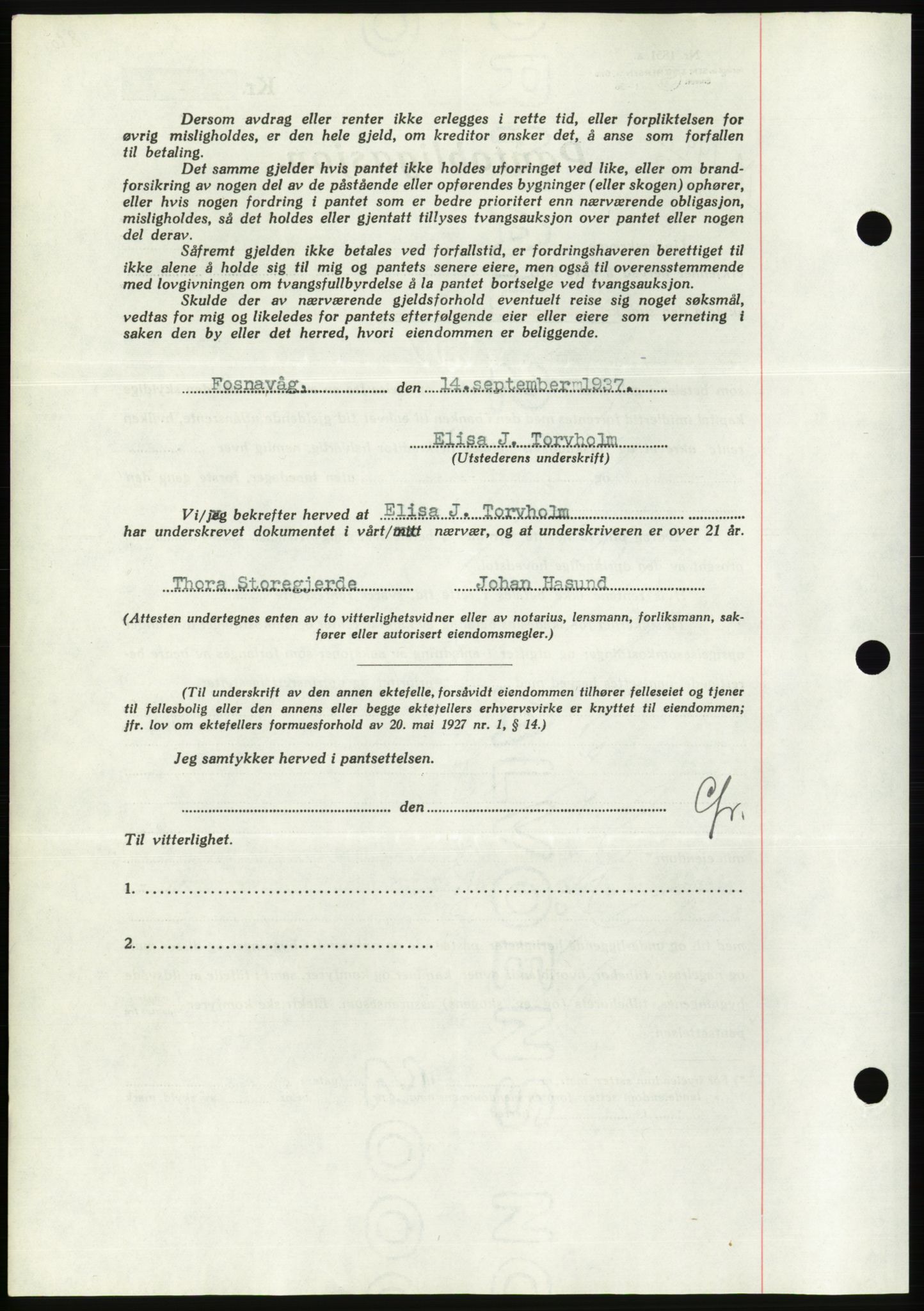 Søre Sunnmøre sorenskriveri, AV/SAT-A-4122/1/2/2C/L0064: Pantebok nr. 58, 1937-1938, Dagboknr: 1447/1937