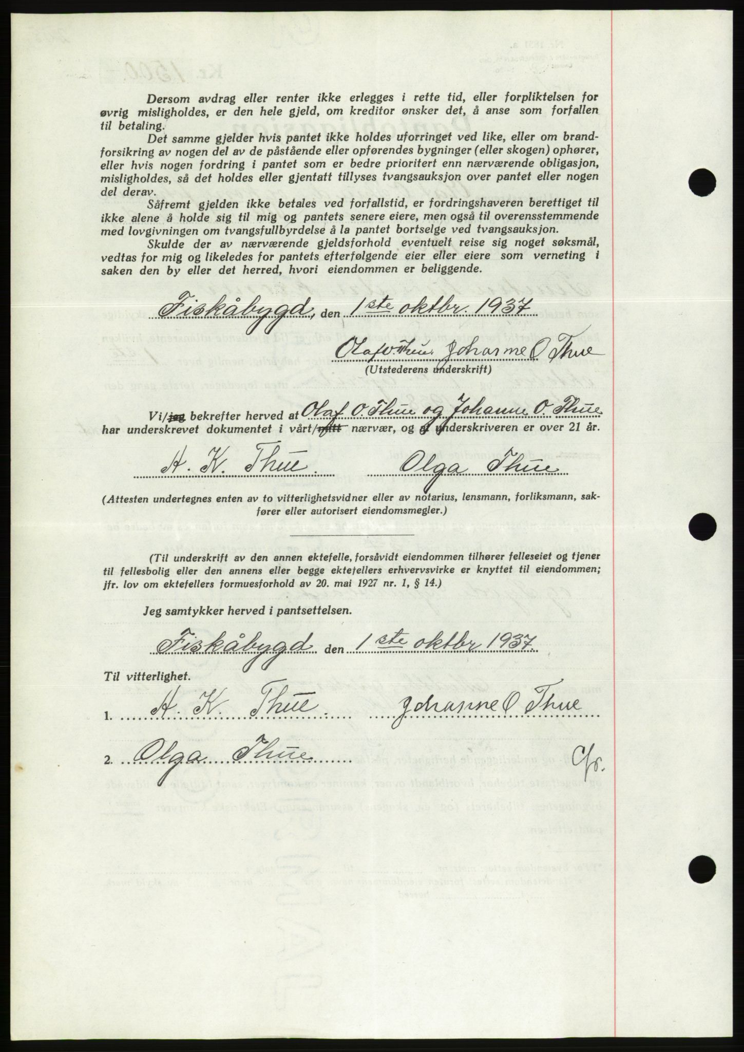 Søre Sunnmøre sorenskriveri, AV/SAT-A-4122/1/2/2C/L0064: Pantebok nr. 58, 1937-1938, Dagboknr: 1682/1937