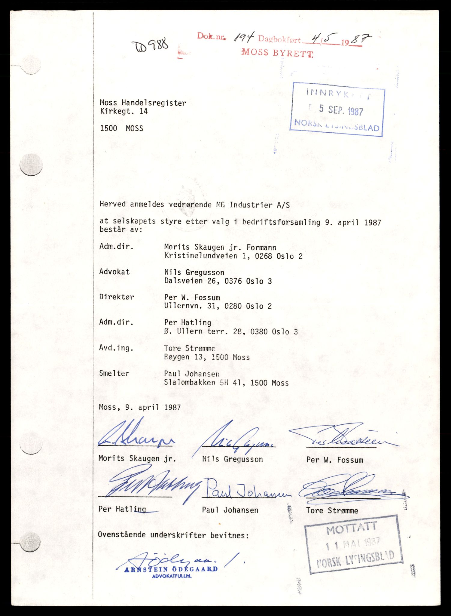 Moss tingrett, AV/SAT-A-10063/K/Ka/Kab/L0022: Slettede og konverterte firmaer, Mgi - Moss Akt, 1890-1943, s. 3