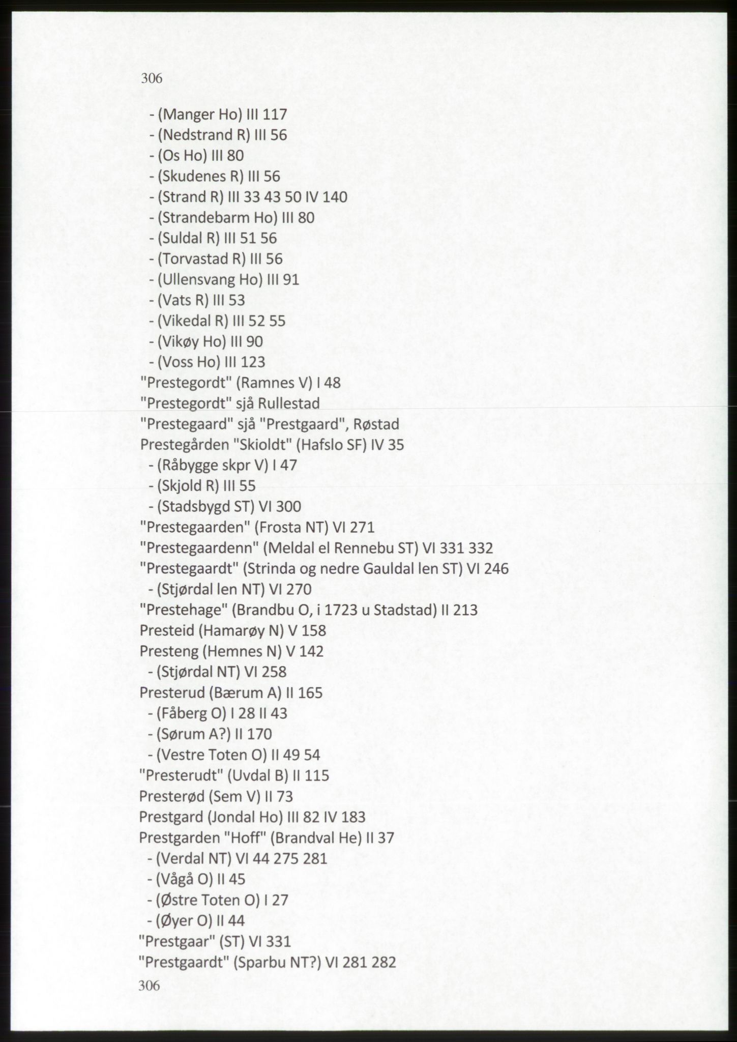 Publikasjoner utgitt av Arkivverket, PUBL/PUBL-001/C/0009: Stedsnavnregister, 1548-1567, s. 306