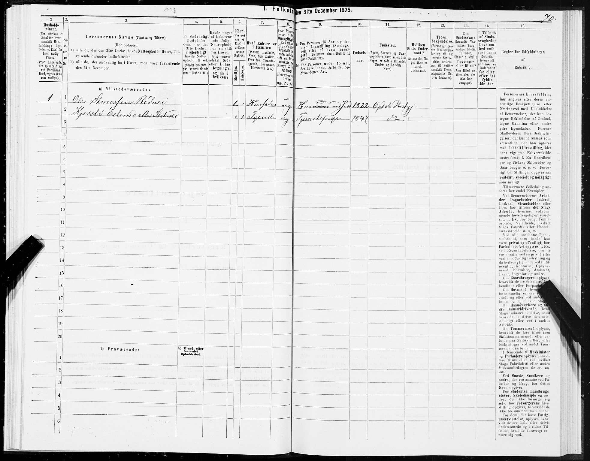 SAT, Folketelling 1875 for 1634P Oppdal prestegjeld, 1875, s. 6070