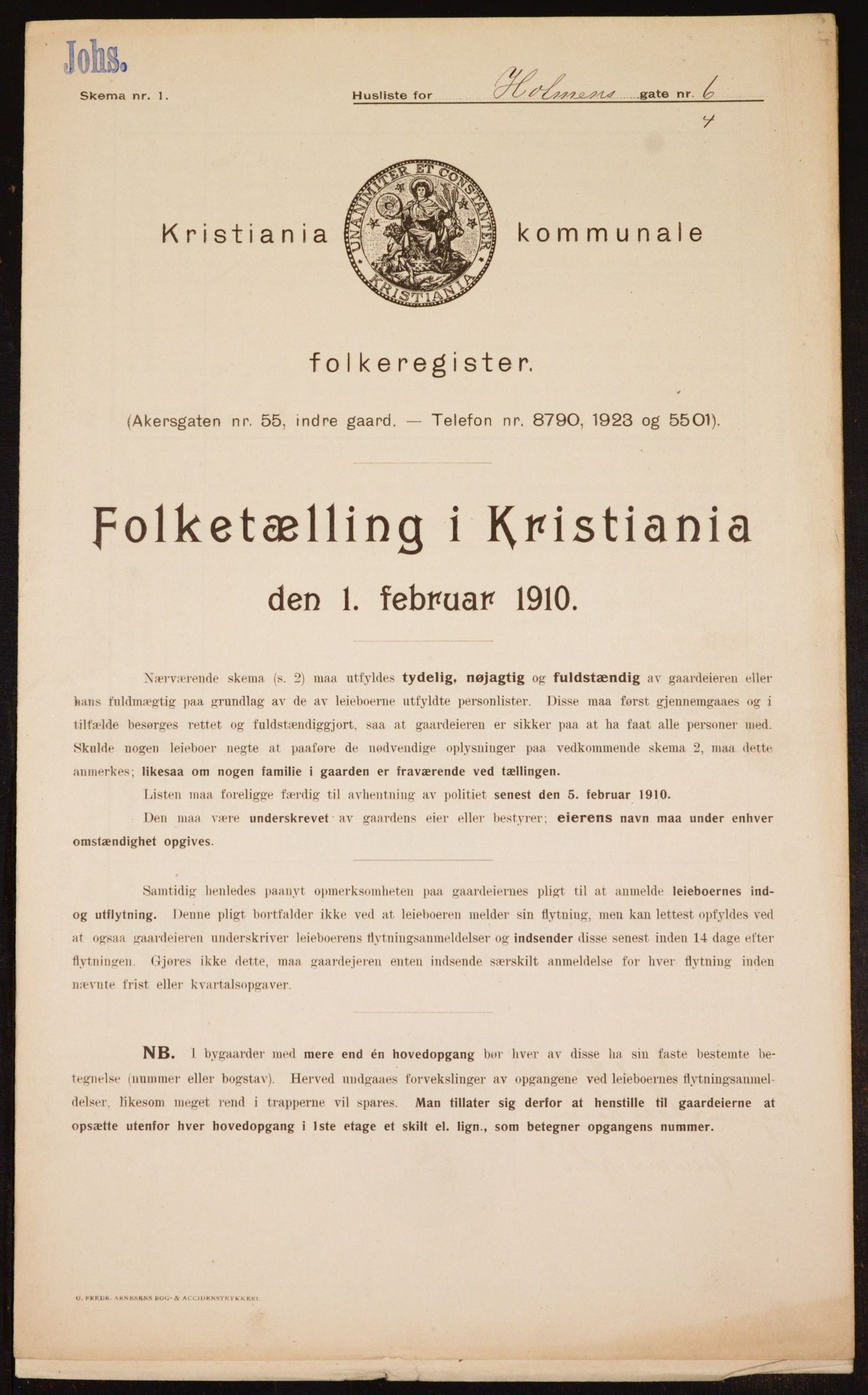 OBA, Kommunal folketelling 1.2.1910 for Kristiania, 1910, s. 40096