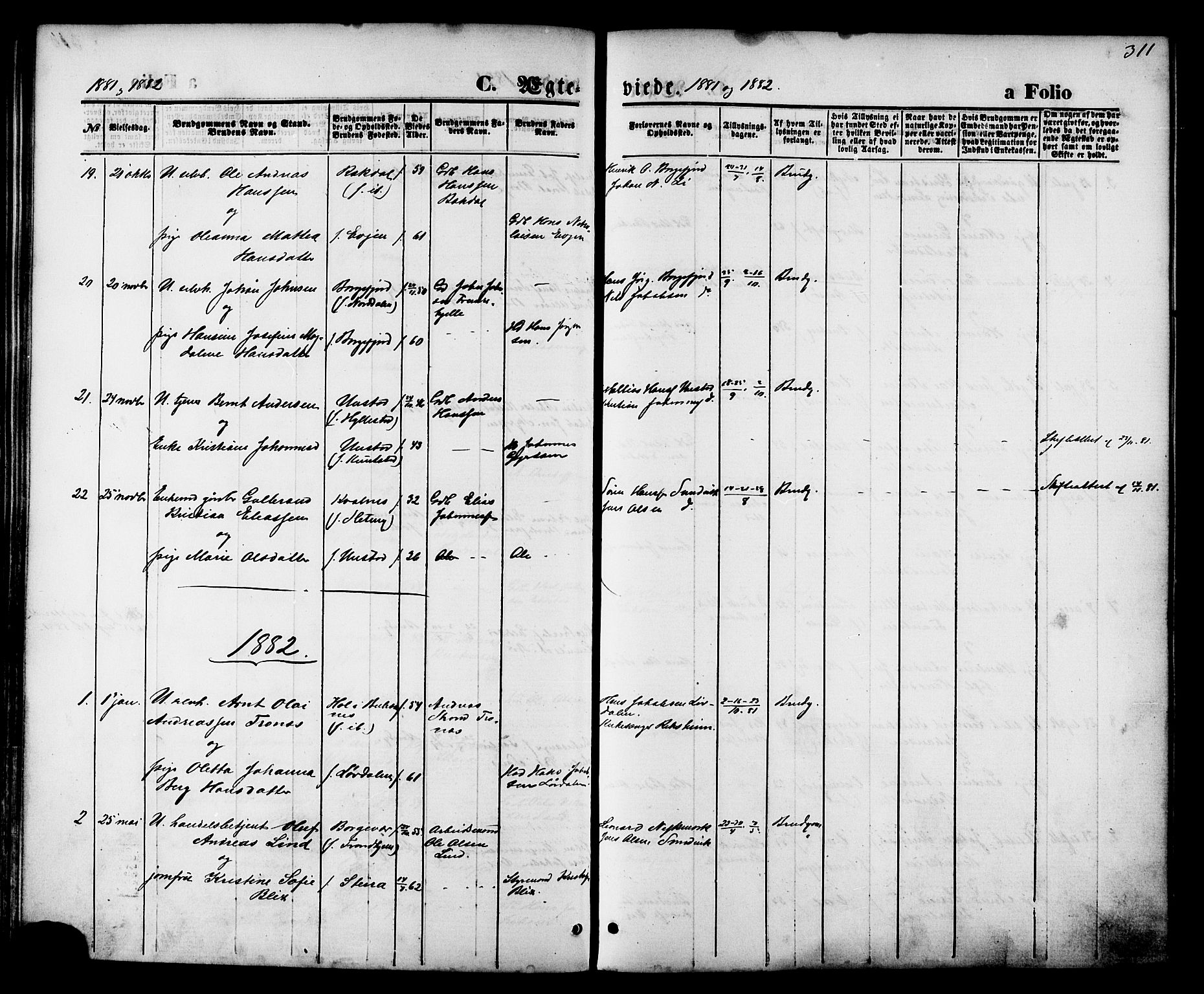 Ministerialprotokoller, klokkerbøker og fødselsregistre - Nordland, AV/SAT-A-1459/880/L1132: Ministerialbok nr. 880A06, 1869-1887, s. 311